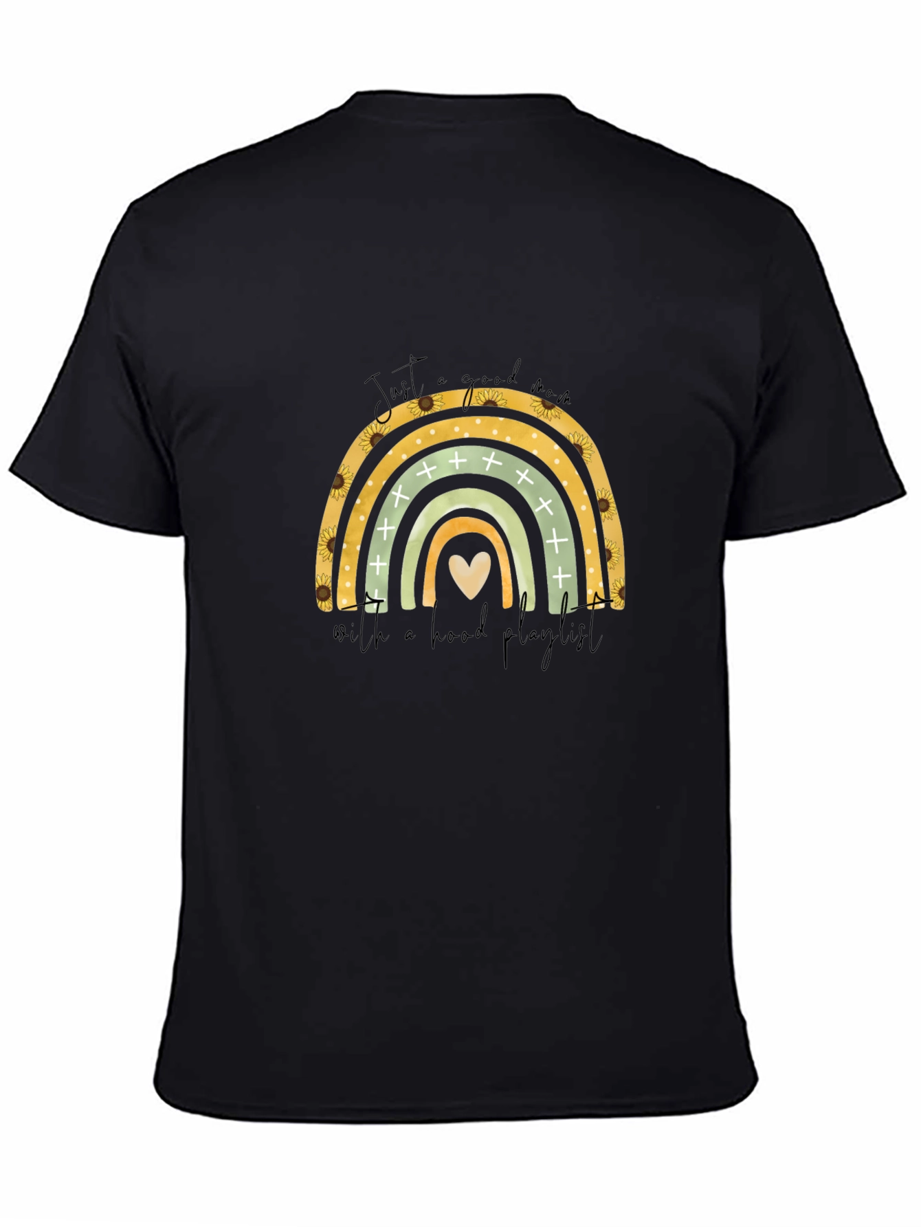 Black Good Mom Hood Playlist Graphic Tee view 4