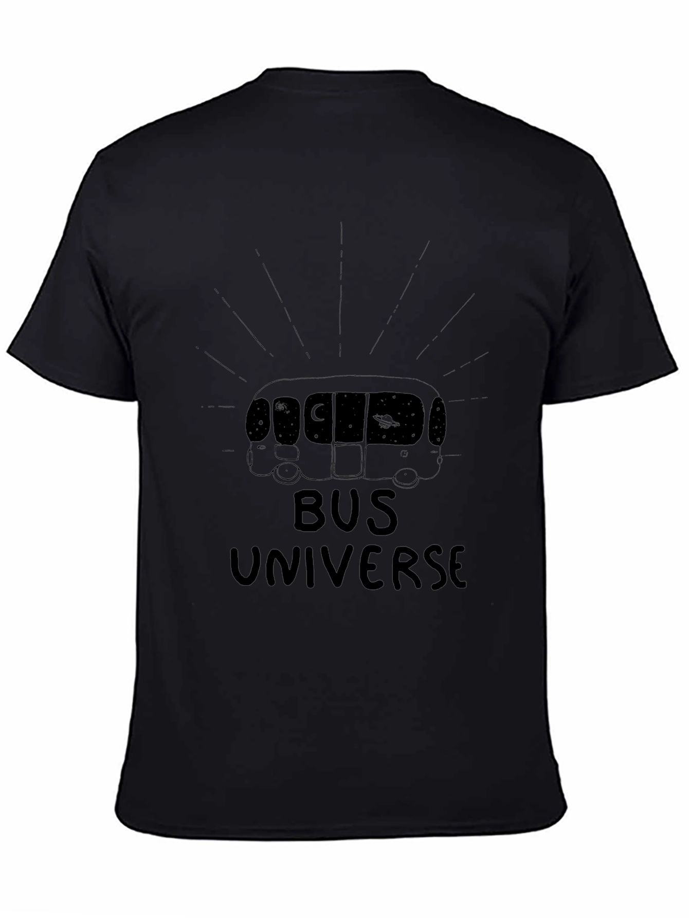 Bus Universe Black Graphic Tee - Stylish Cotton T-Shirt - 4
