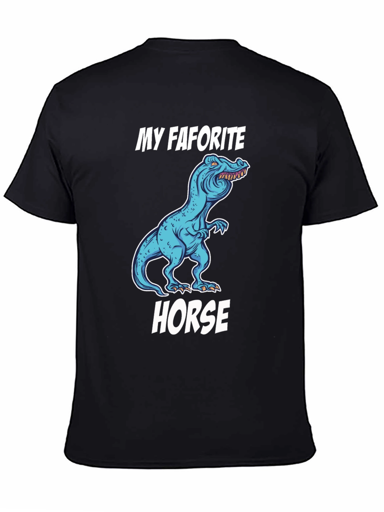 Black My Favorite Horse Dinosaur T-Shirt view 4