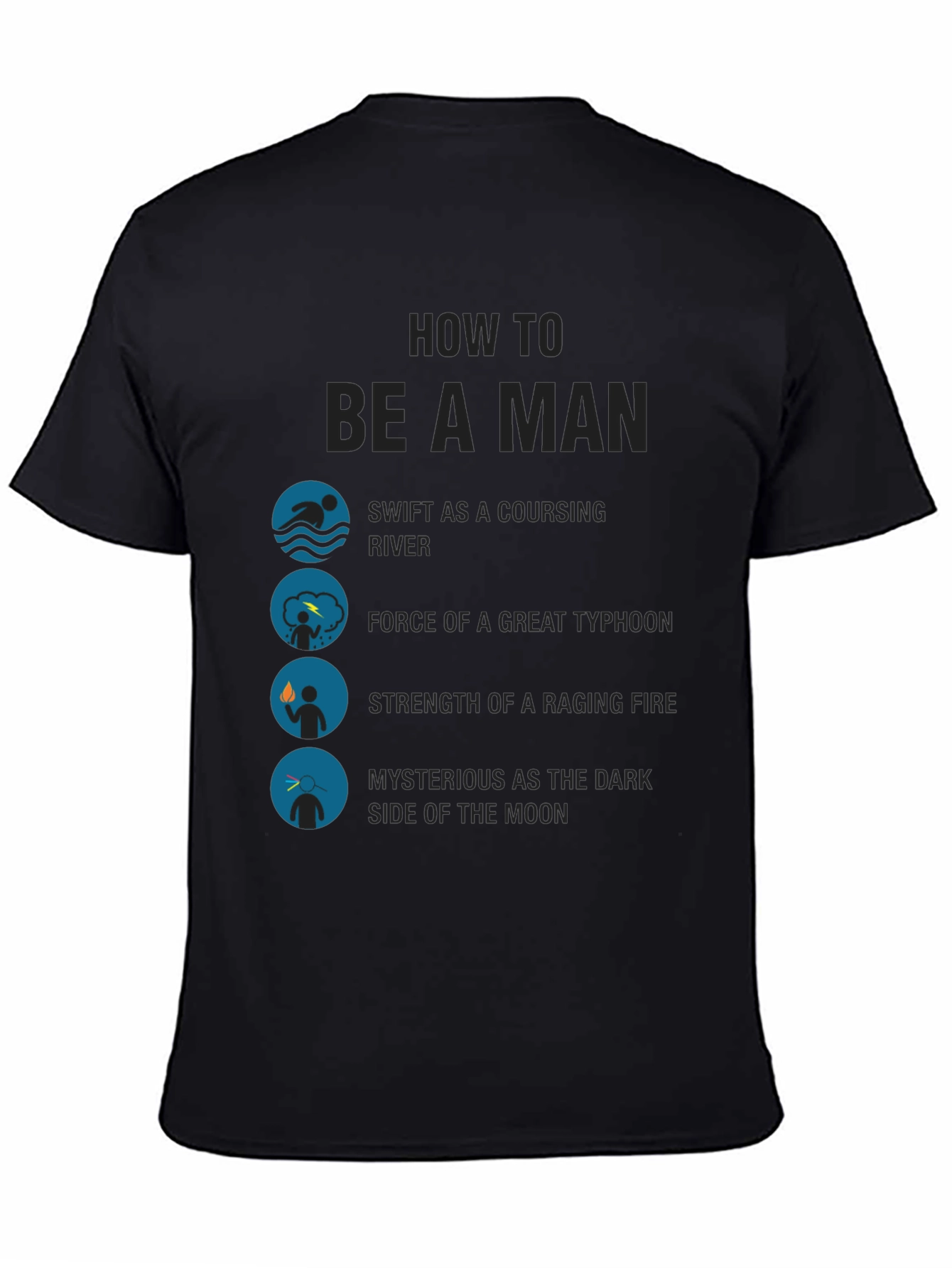 Black How to Be a Man Graphic T-Shirt view 4