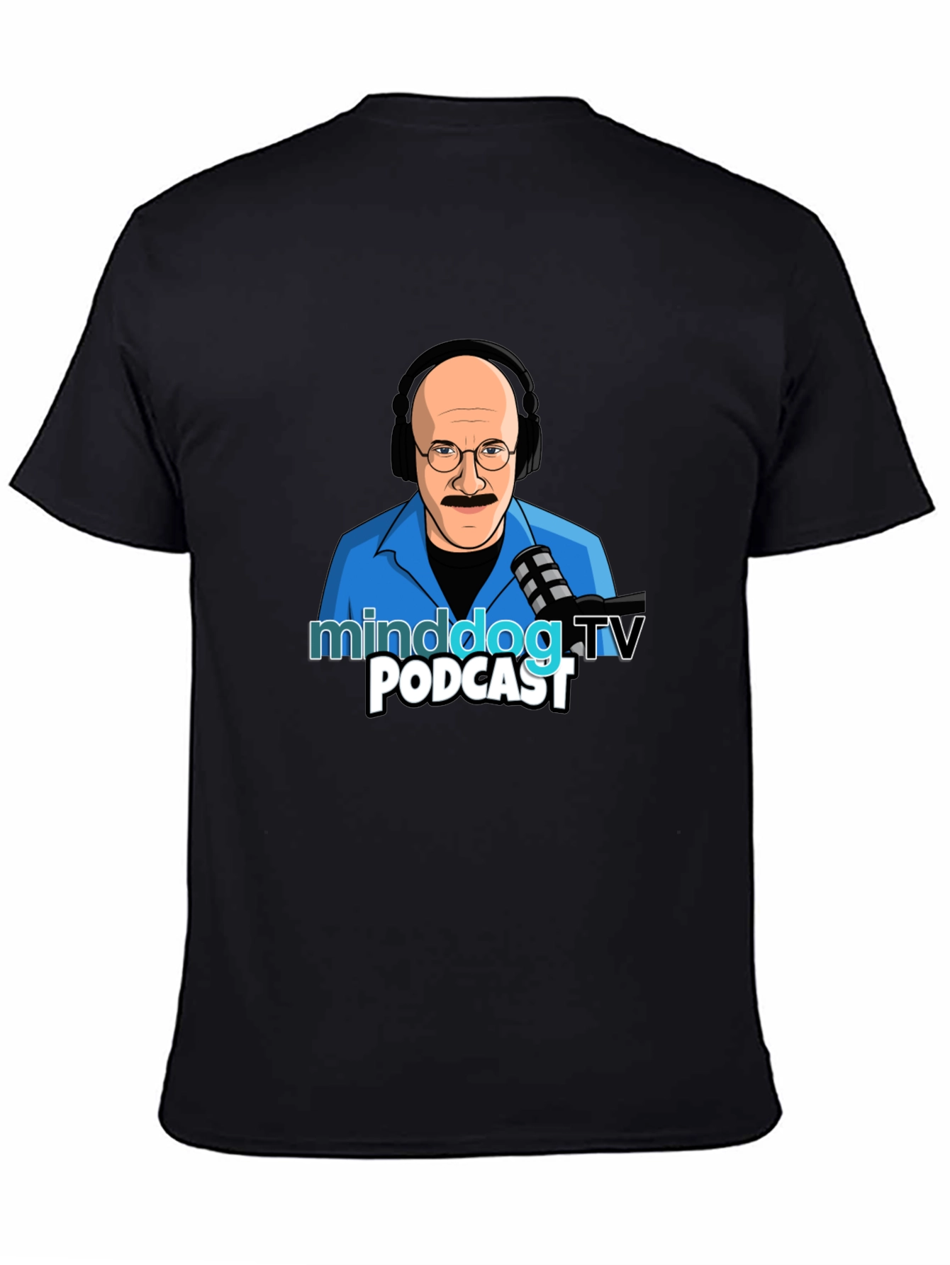 Black Minddog.TV Podcast Graphic T-Shirt view 4