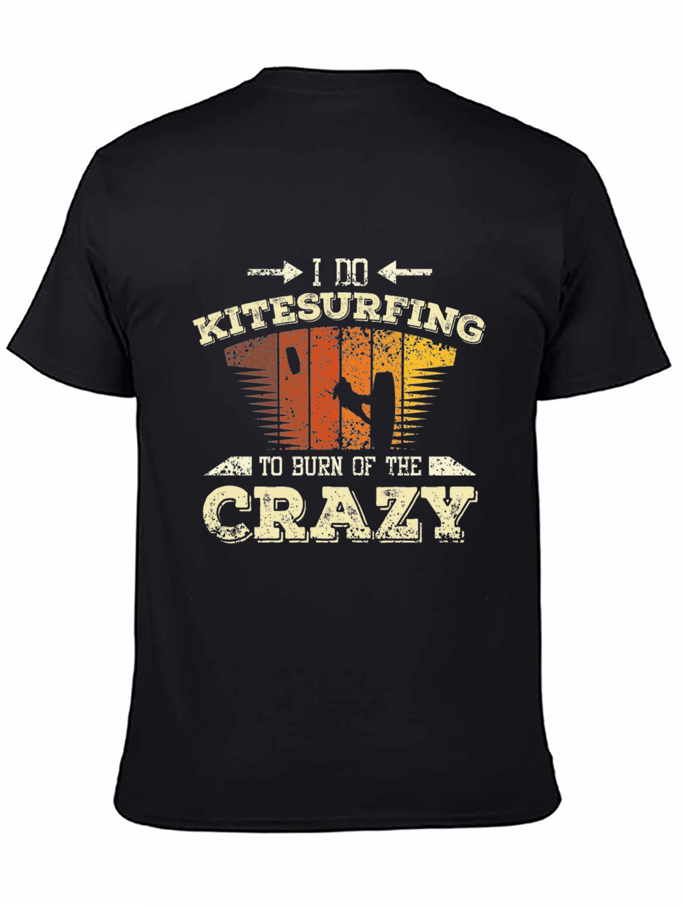Black Kitesurfing Burnout Funny Graphic Tee view 4