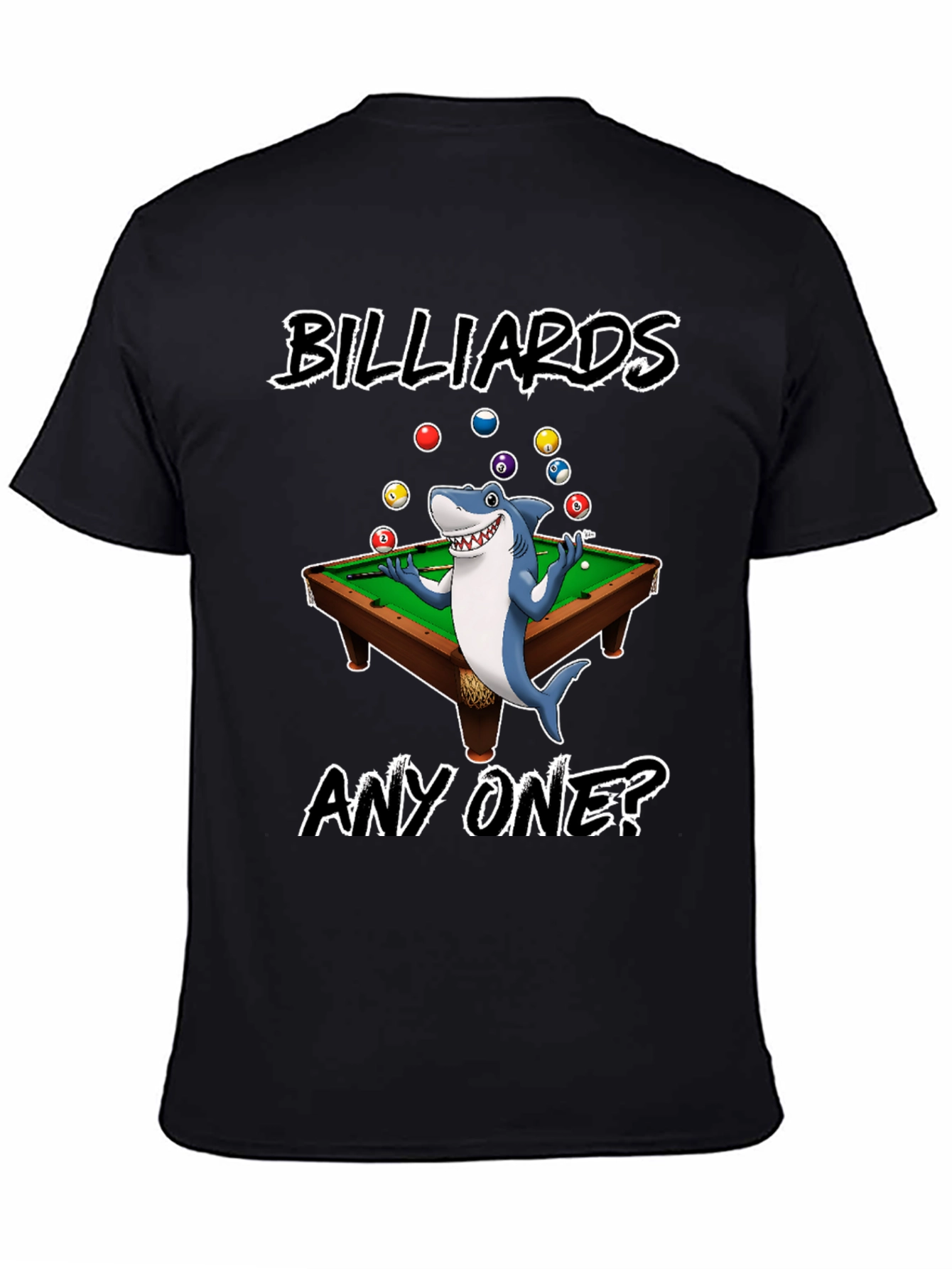Black Billiards Shark Graphic T-Shirt view 4
