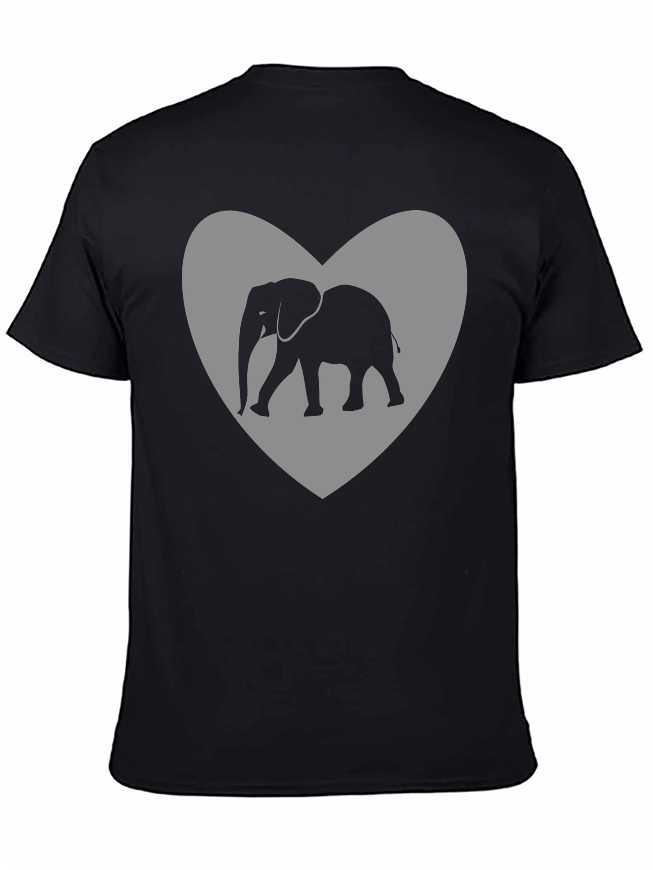 Black Elephant Heart Graphic Tee - Black view 4