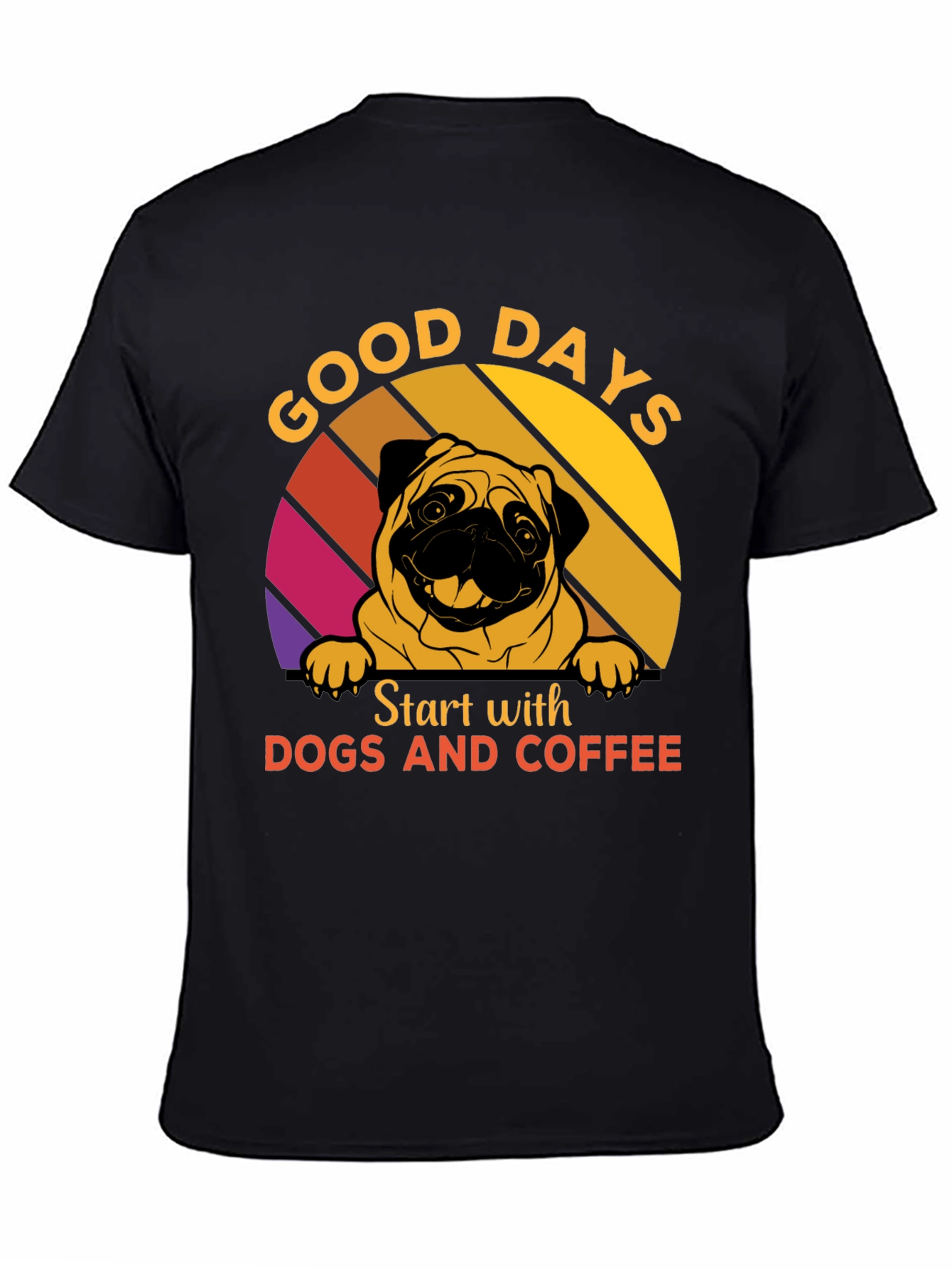 Black Good Days Dog and Coffee T-Shirt view 4