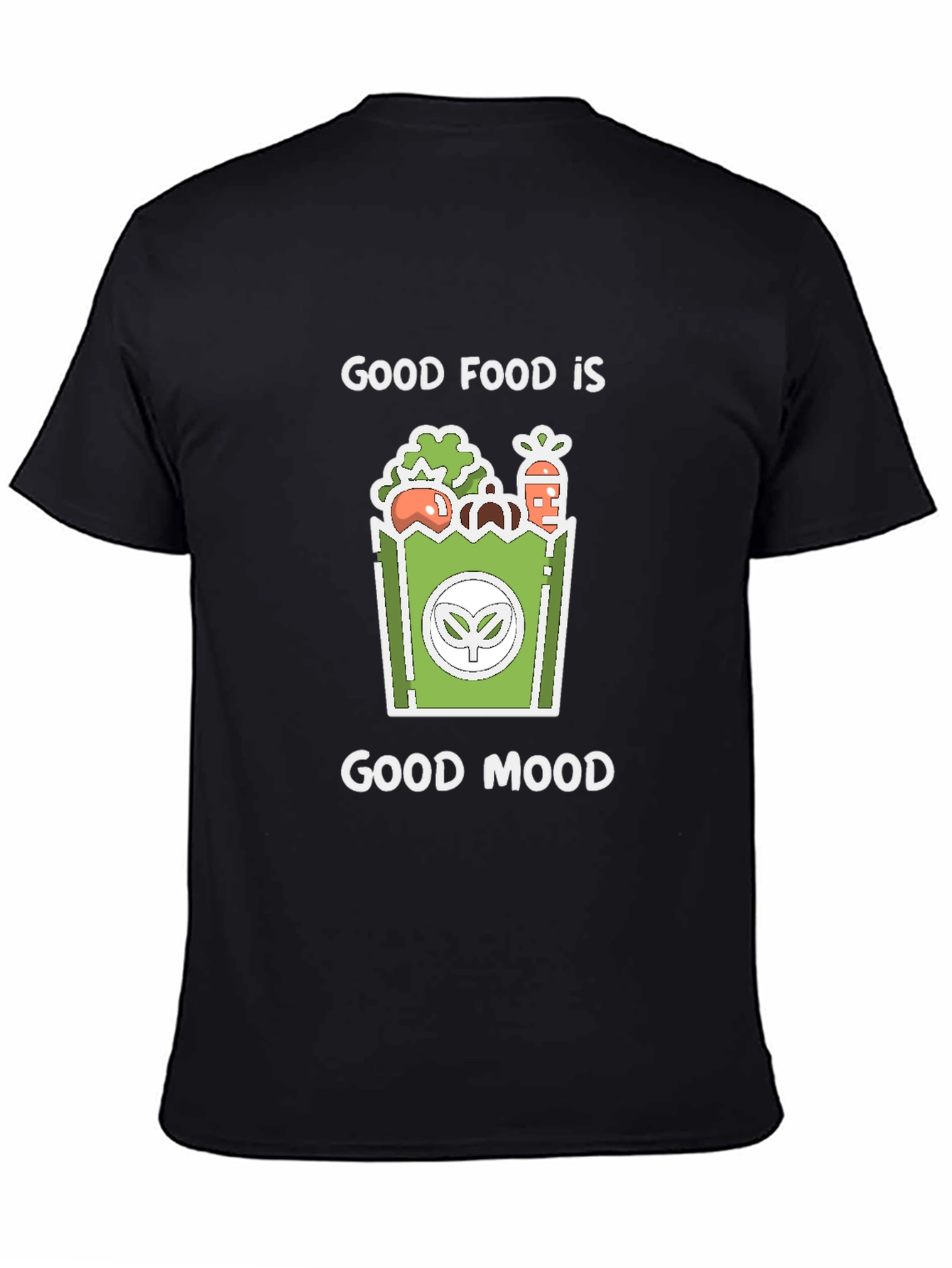 Black Good Food, Good Mood Graphic Tee - Black view 4