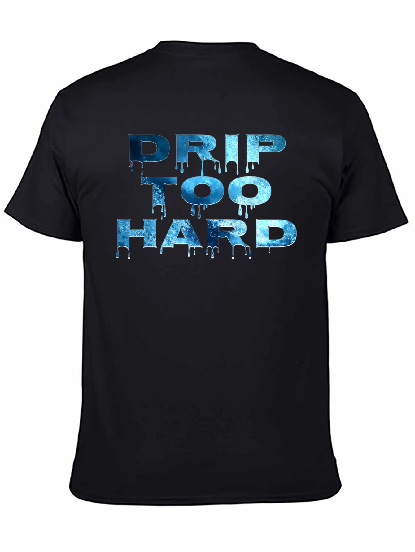 Black Drip Too Hard Graphic T-Shirt - Black view 4