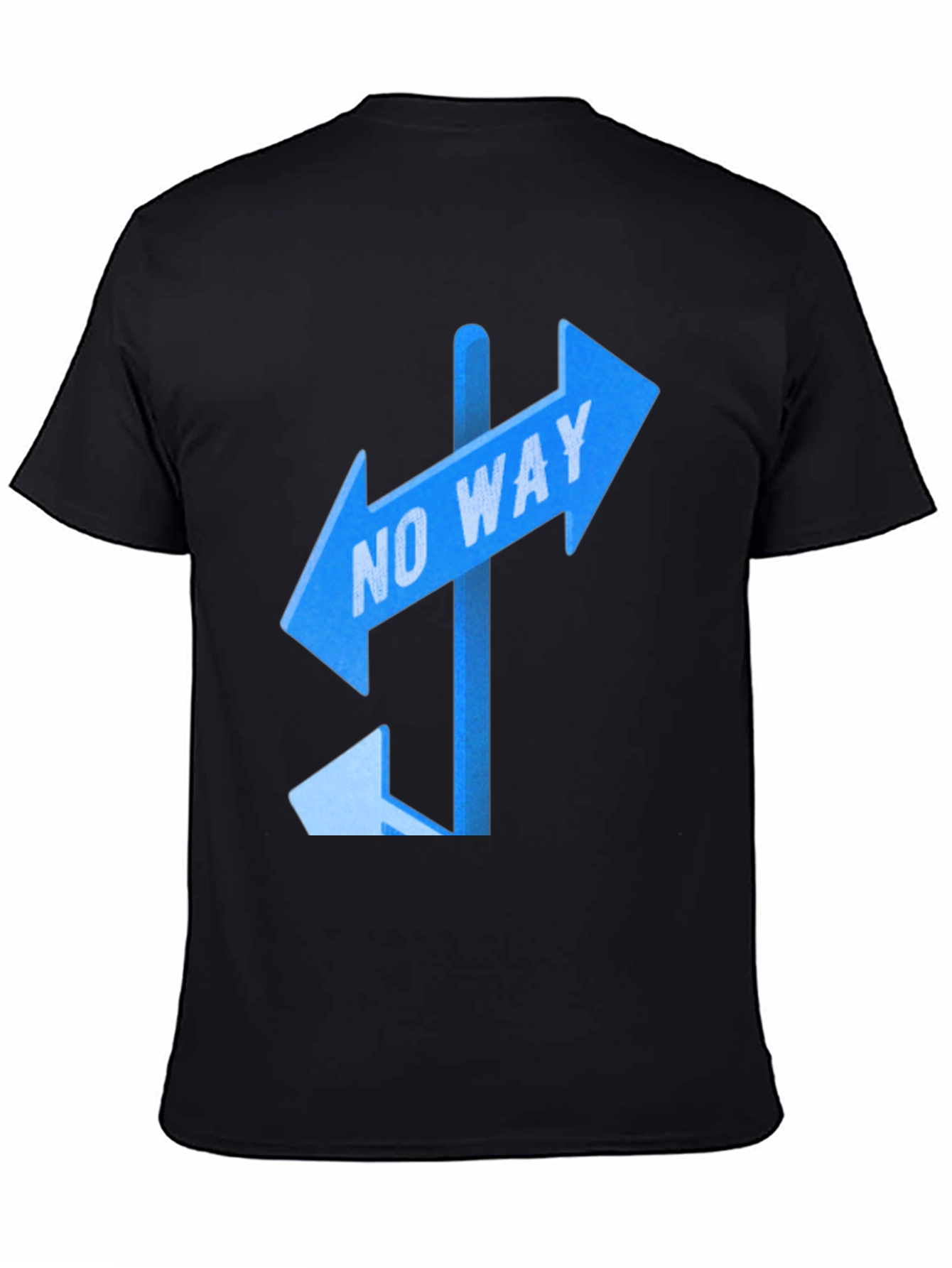 Black No Way Sign Graphic Tee - Black Casual T-Shirt view 4