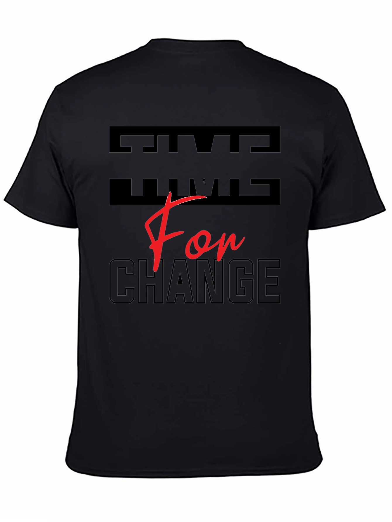 Black Time For Change Graphic T-Shirt view 4