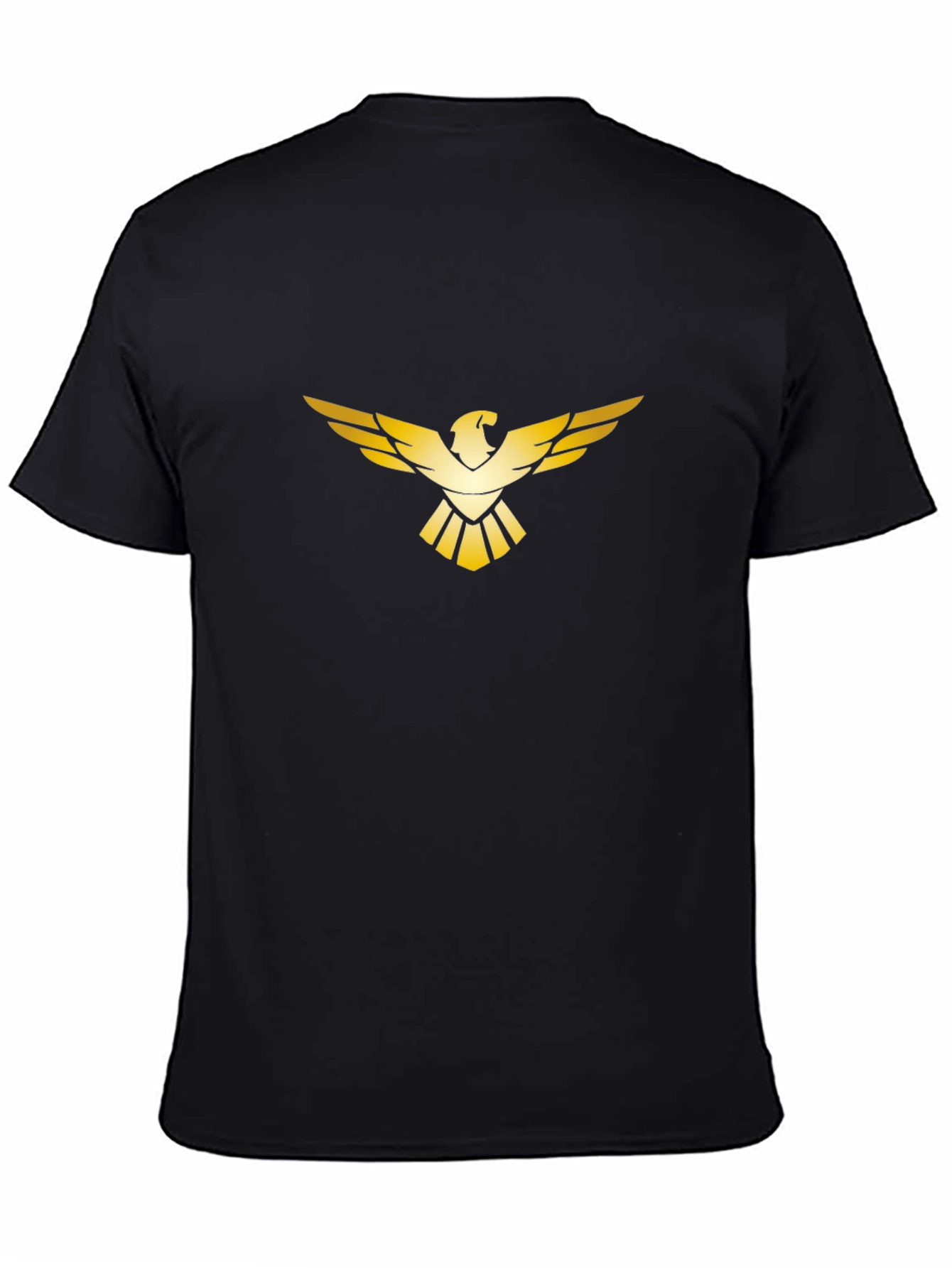 Black Golden Eagle Graphic Black T-Shirt view 4