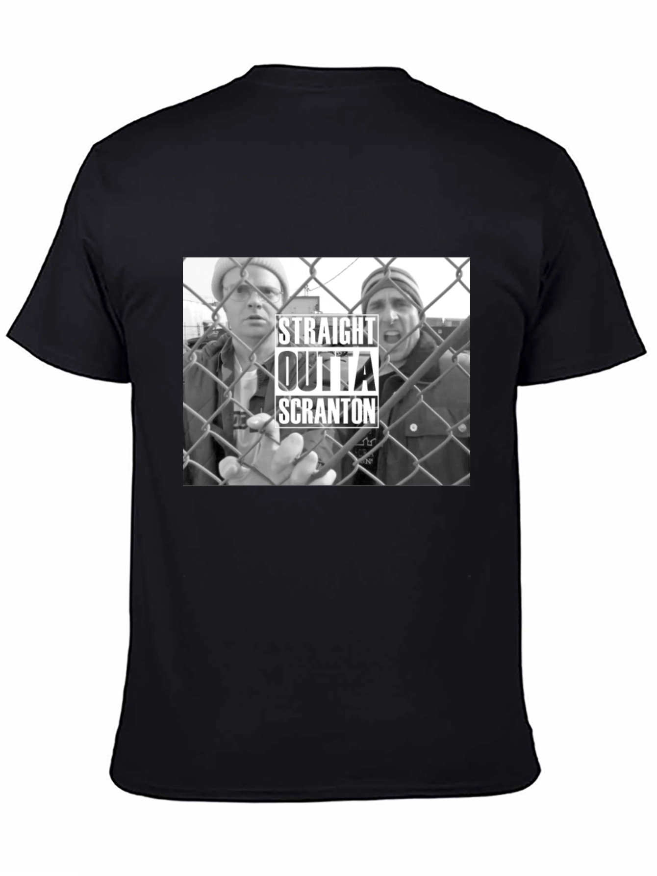 Black Straight Outta Scranton T-Shirt view 4