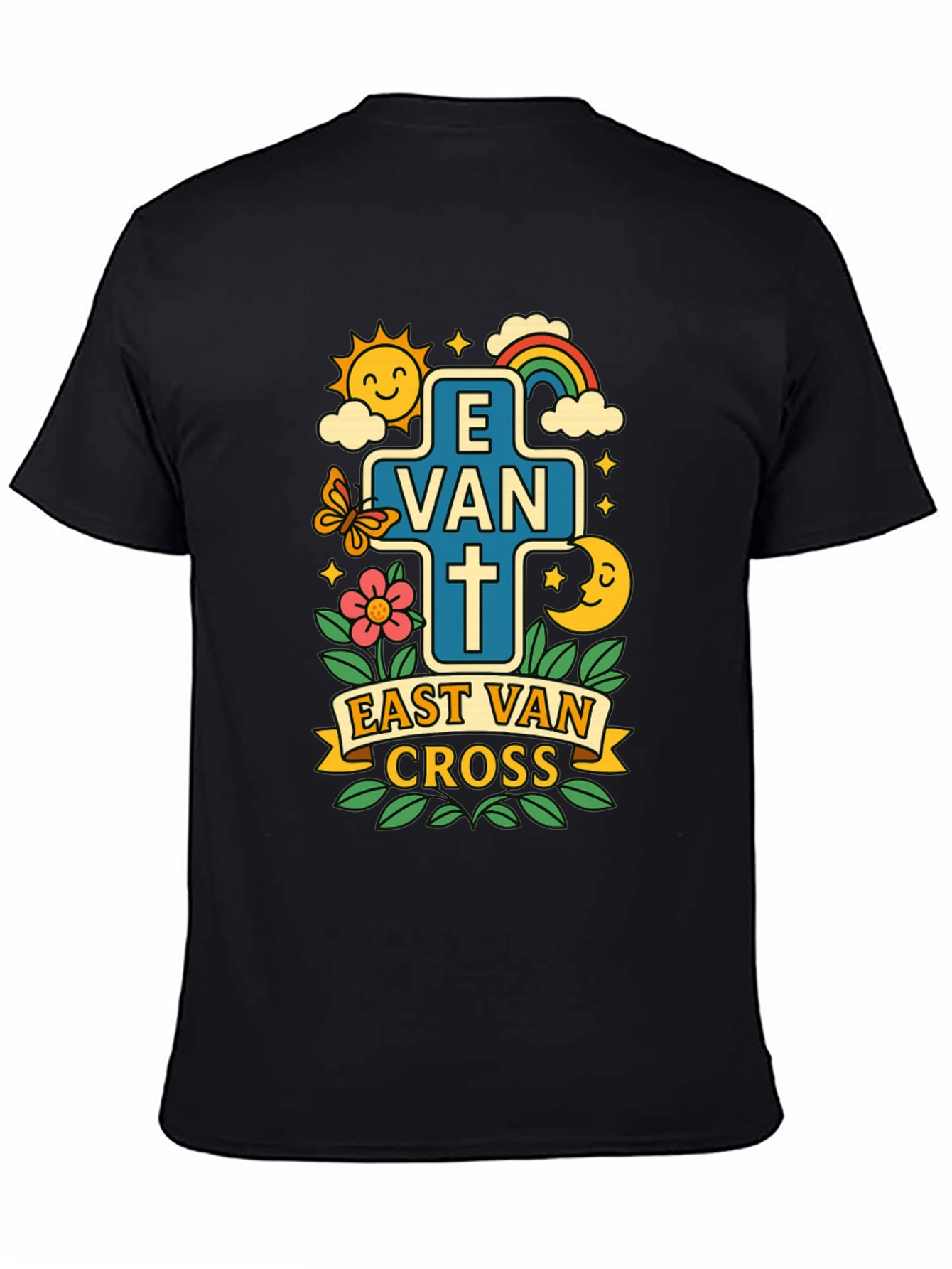 Black East Van Cross Graphic T-Shirt view 4