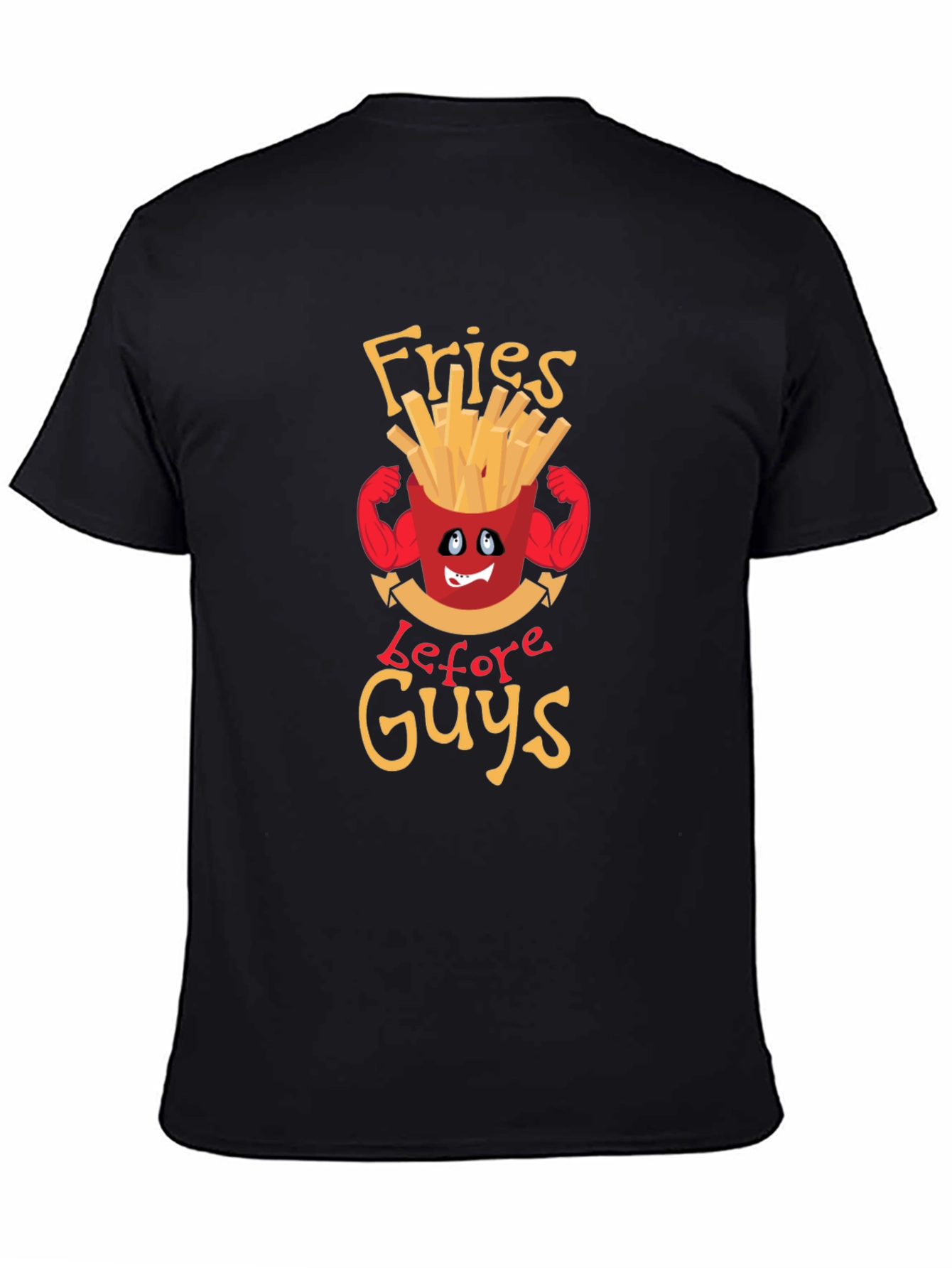 Black Fries Before Guys Graphic Tee - Funny Food Lover Shirt view 4