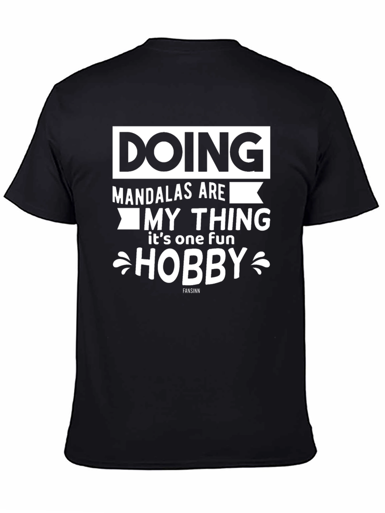 Black Mandala Hobby T-Shirt - Unique Graphic Tee for Relaxation view 4