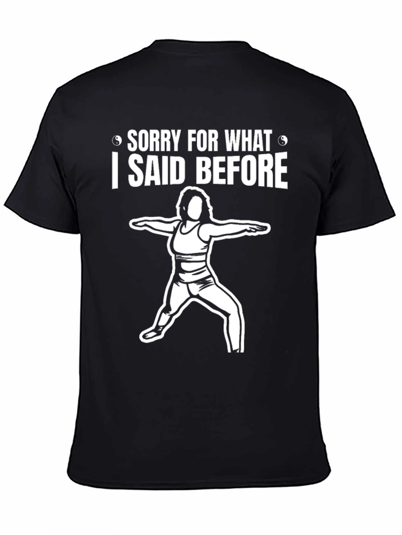Black Yoga Lover's Funny Graphic T-Shirt view 4