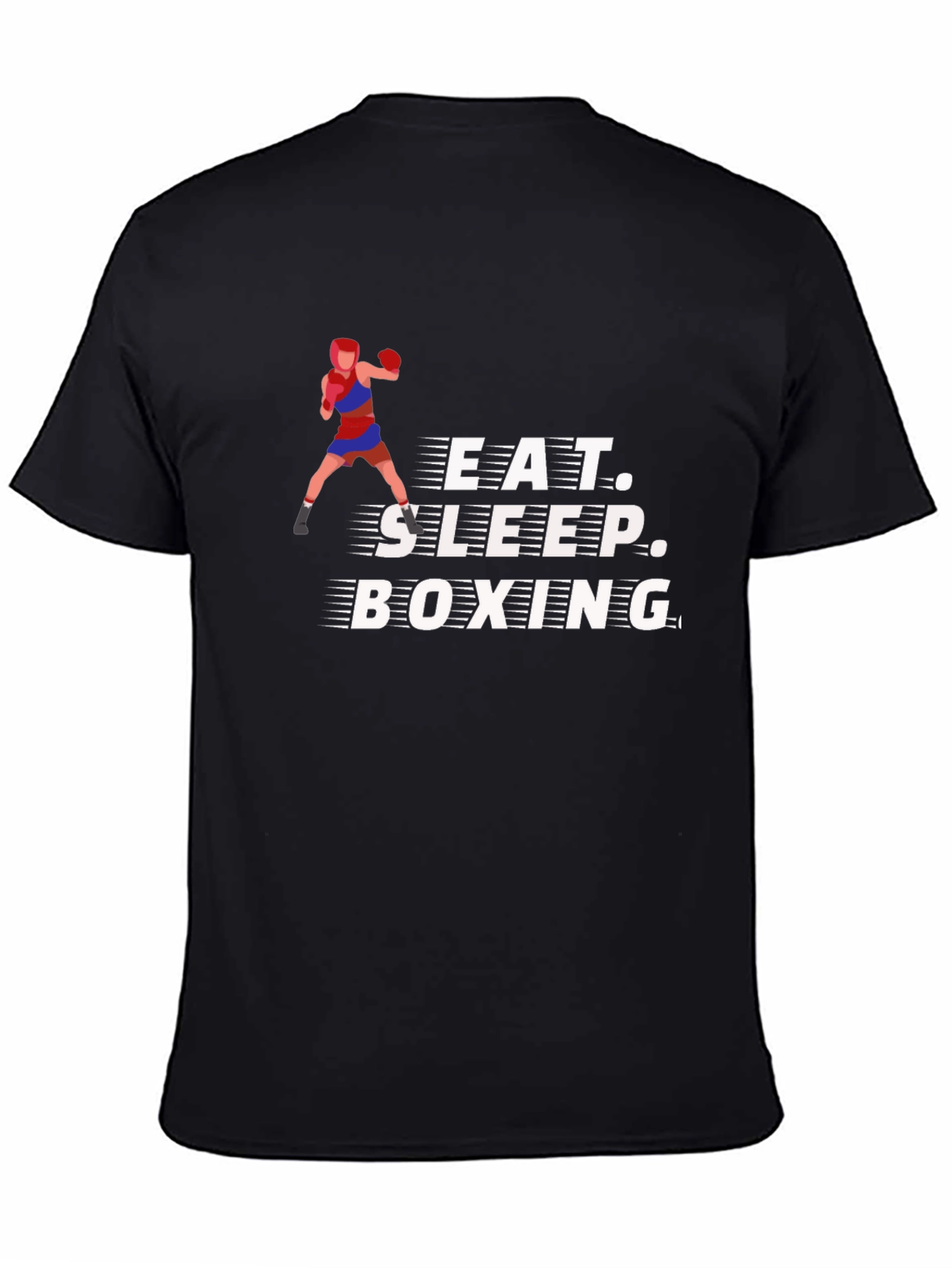 Black Eat Sleep Boxing Black T-Shirt view 4