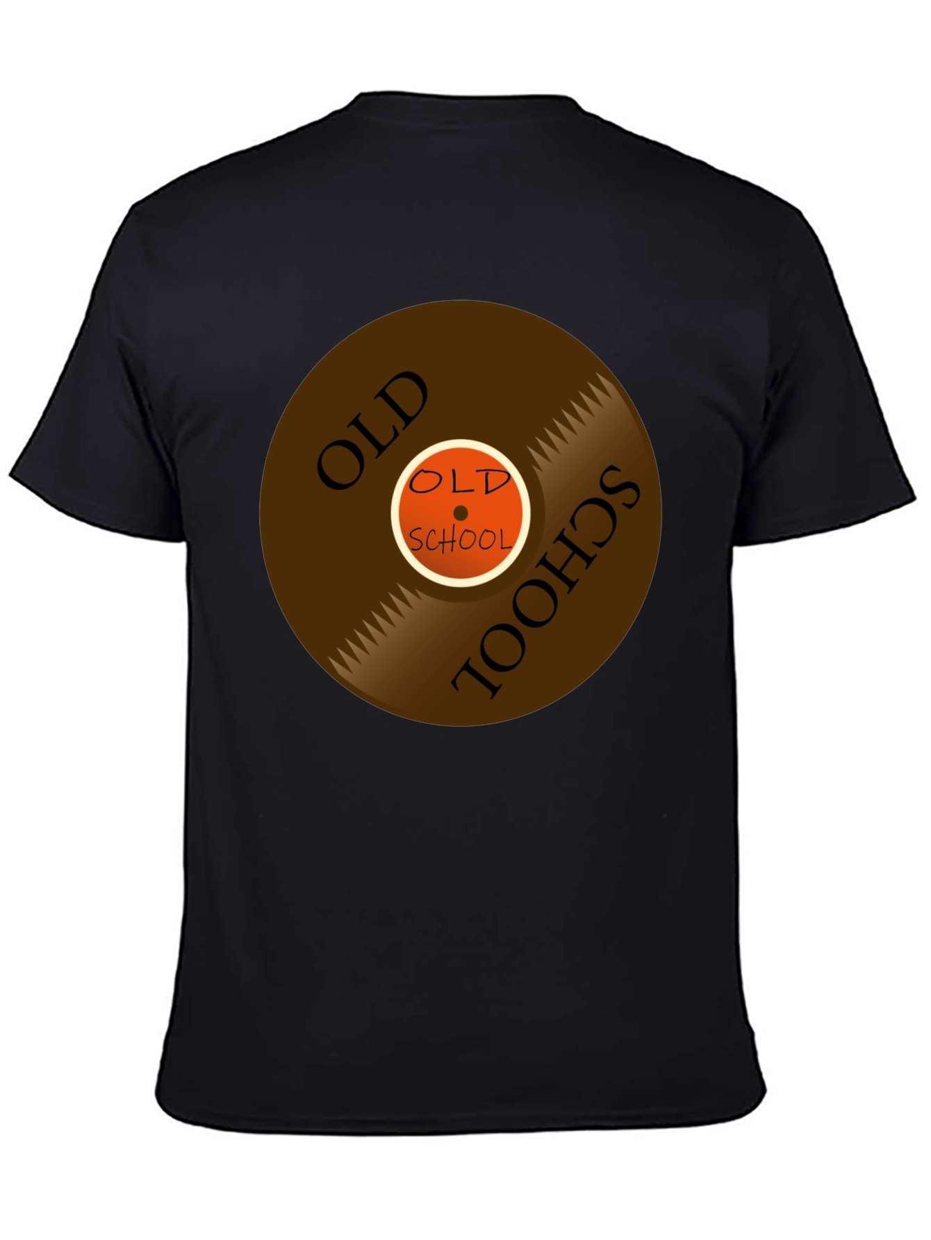 Black Old School Vinyl Record Graphic Tee view 4
