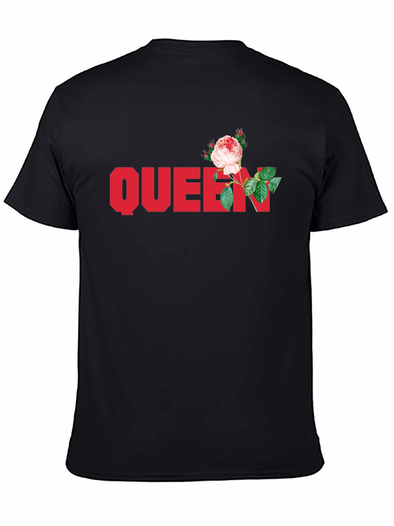 Black Queen Rose Graphic Tee - Stylish Black T-Shirt view 4