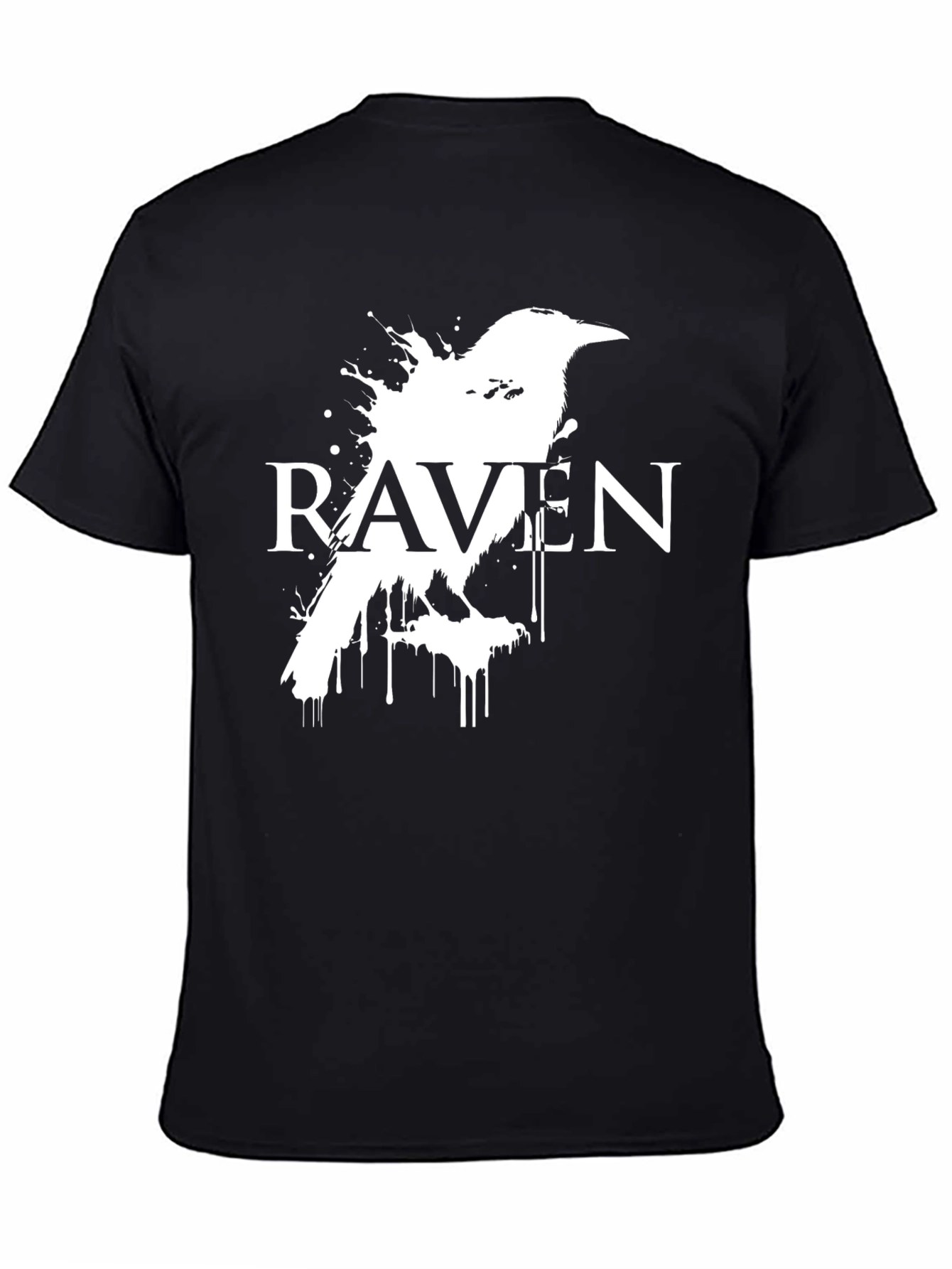 Black Raven Graphic Tee - Dark Bird Design view 4