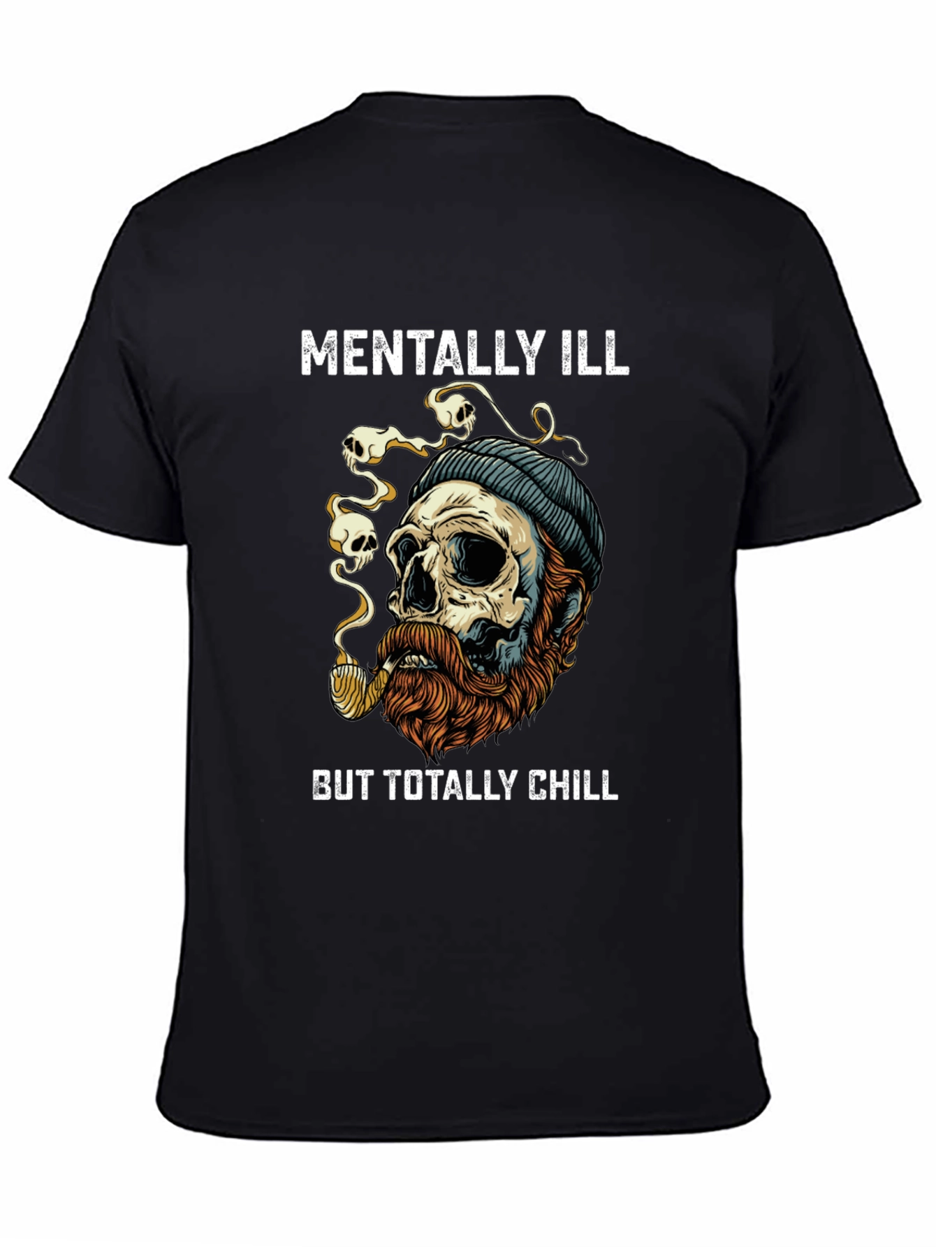 Black Mentally Ill But Totally Chill Graphic T-Shirt view 4