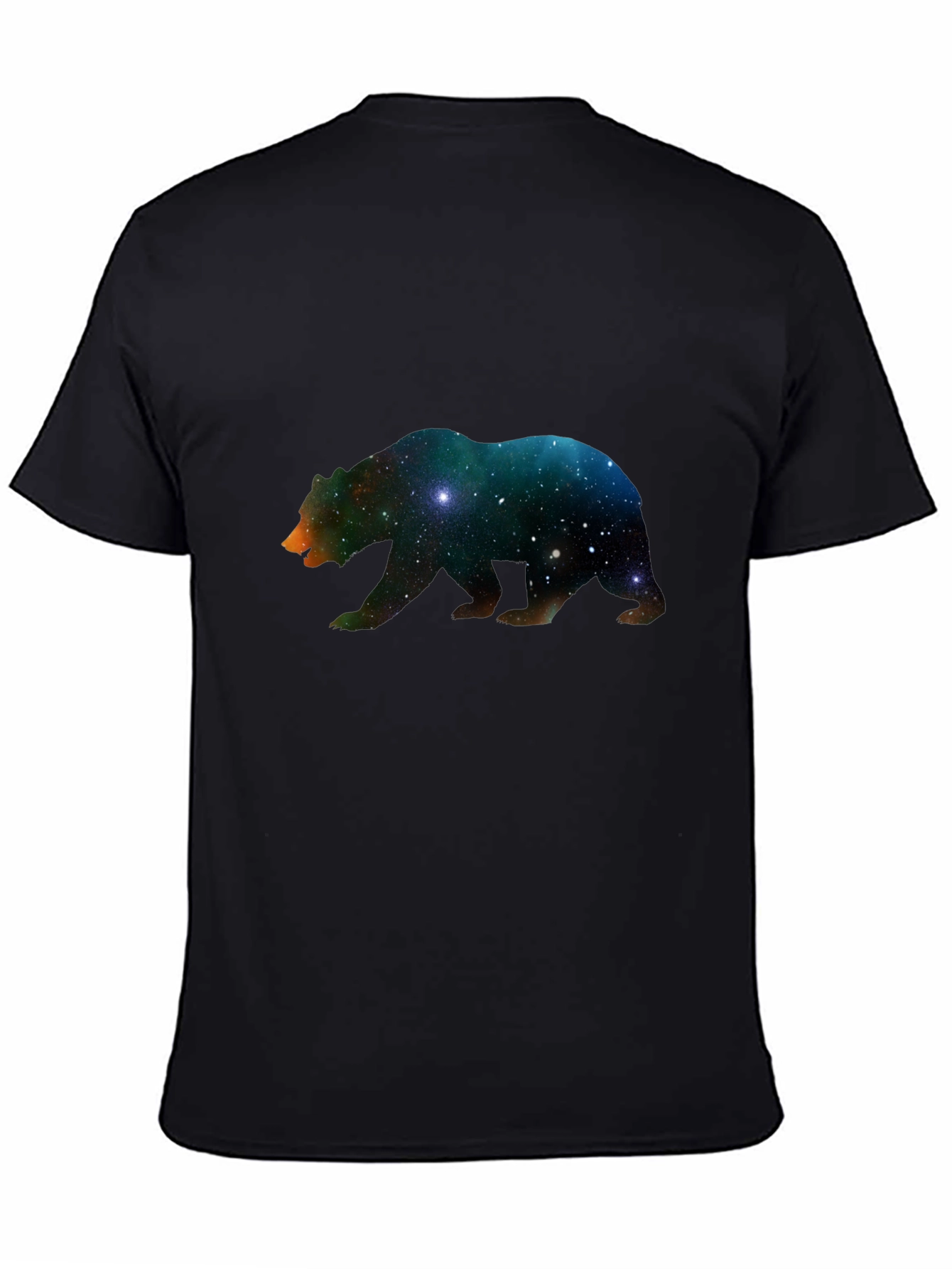 Black Cosmic Bear Graphic Tee - Black Unisex T-Shirt view 4