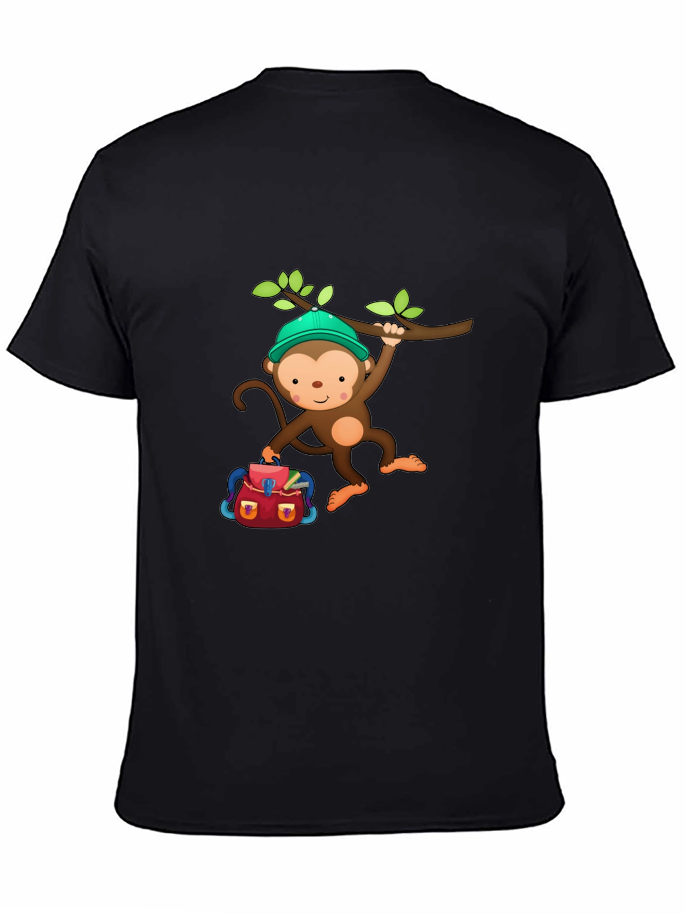 Black Monkey Backpack T-Shirt view 4