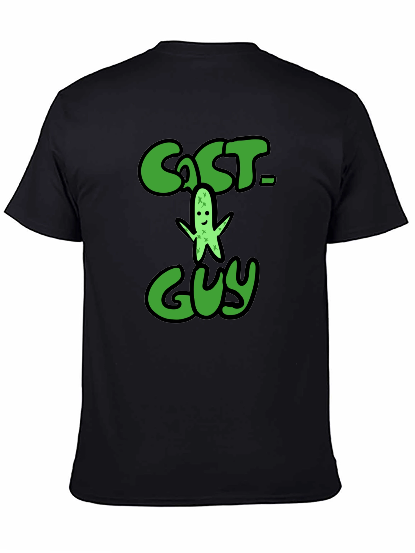 Black Cactus Guy Graphic Print T-Shirt view 4