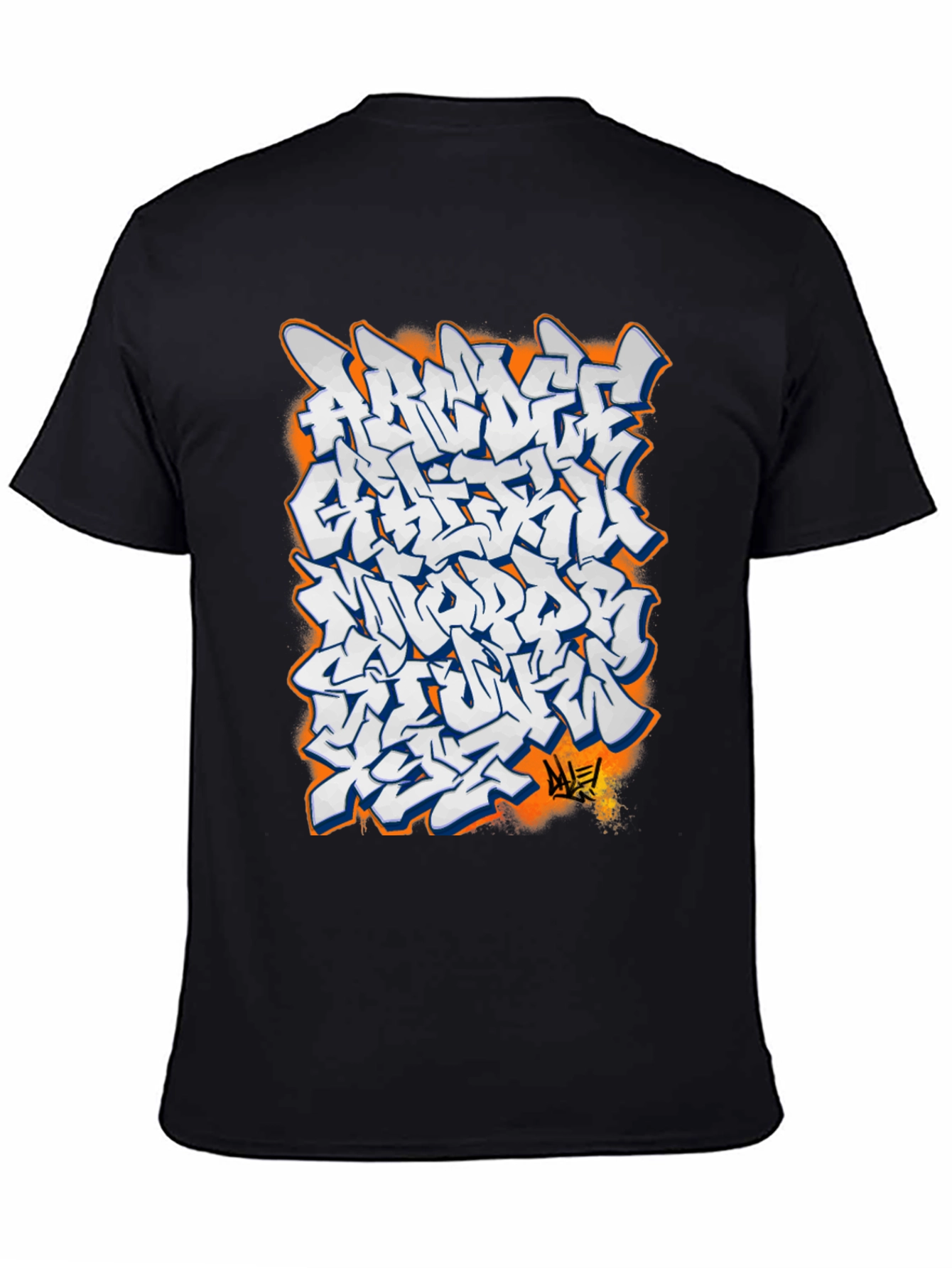 Black Urban Graffiti Graphic Tee - Cool Streetwear T-Shirt view 4