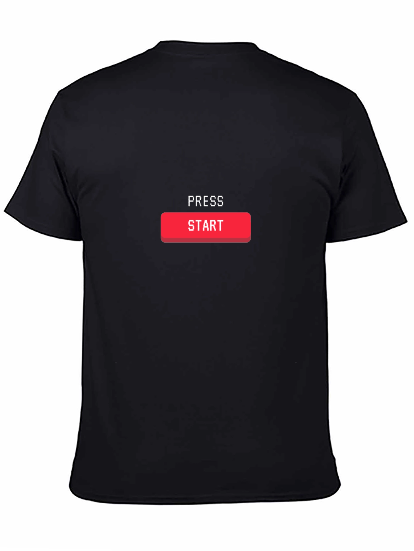 Black Press Start Graphic Tee - Black Cotton T-Shirt view 4