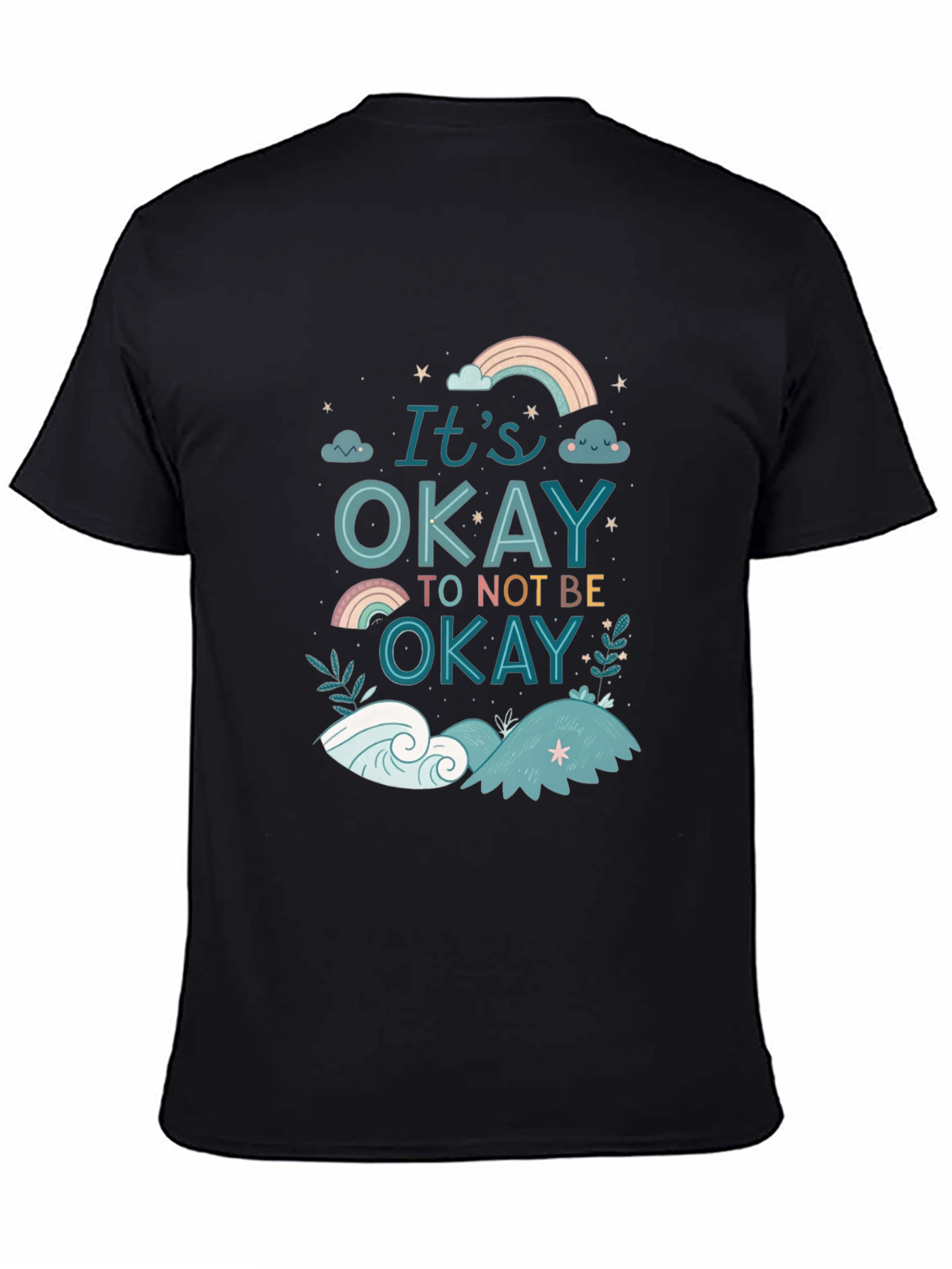 Black It's Okay To Not Be Okay Graphic Tee view 4