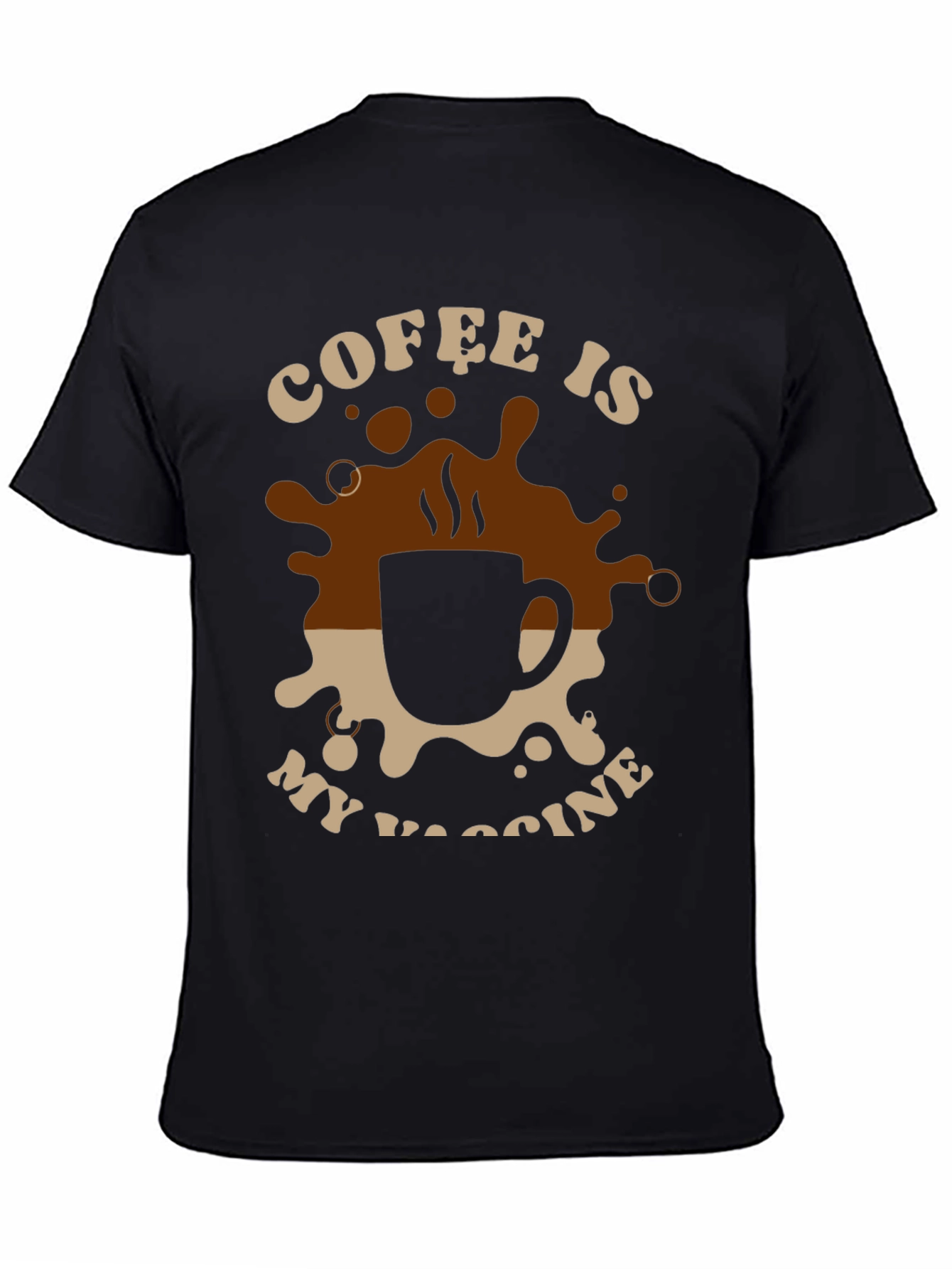 Black Coffee is My Vaccine T-Shirt - Black view 4