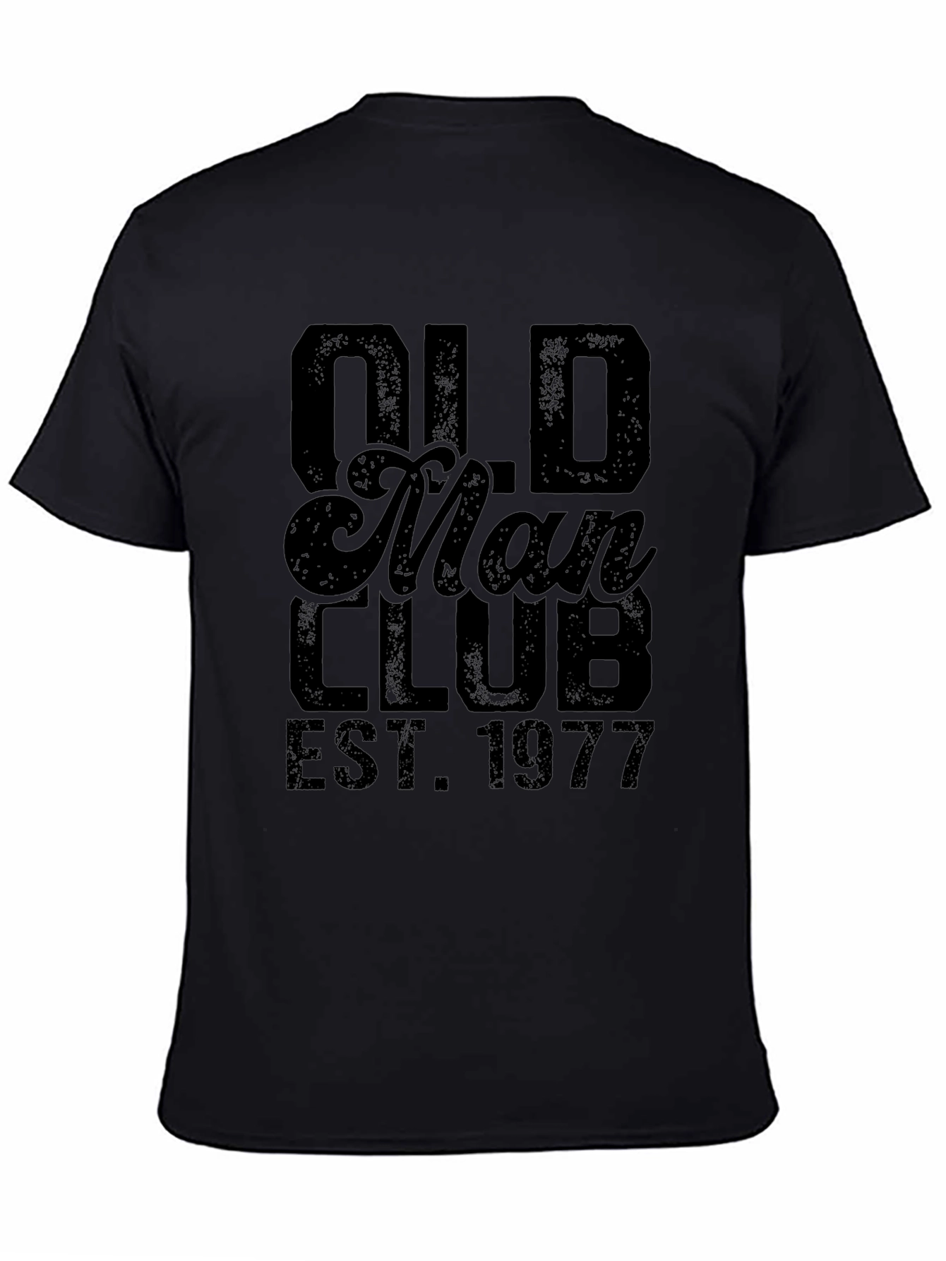 Black Old Man Club EST 1977 Black T-Shirt view 4