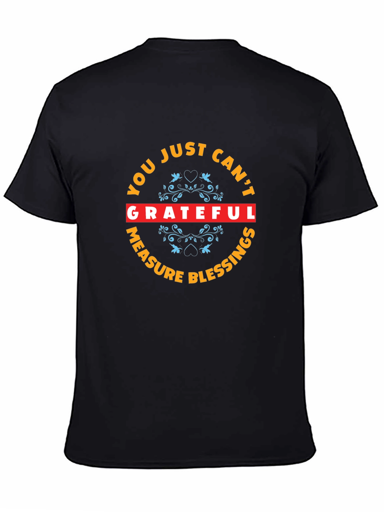 Black Grateful Blessings Graphic Tee - Stylish Black Shirt view 4
