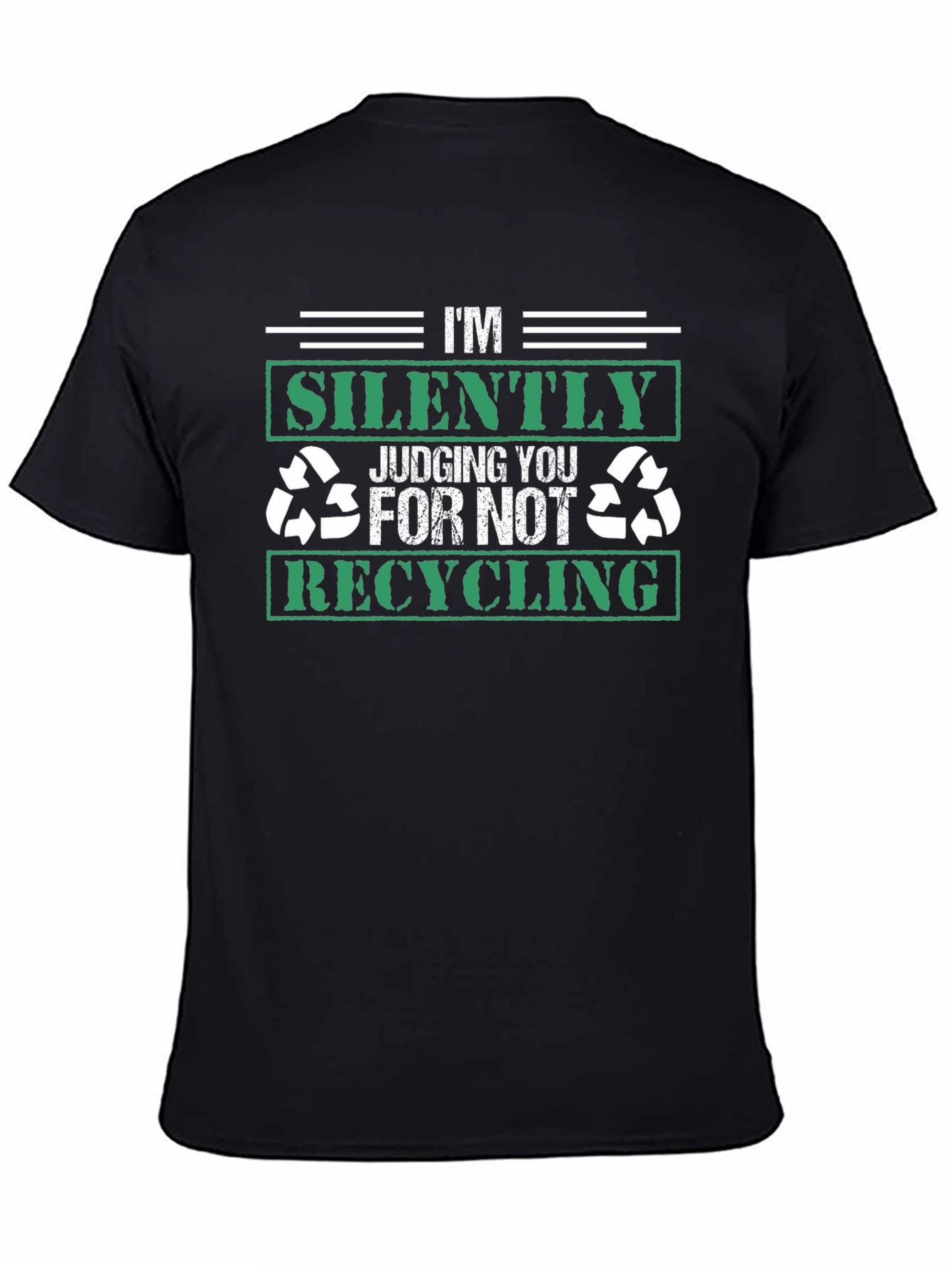 Black Recycle T-Shirt: I'm Silently Judging You view 4