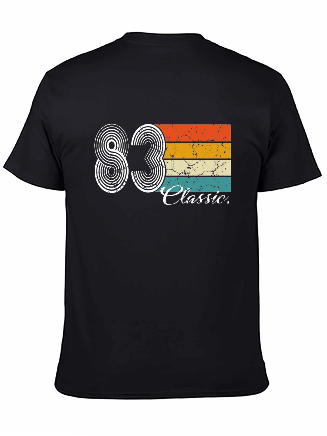 Black Vintage 1983 Classic T-Shirt view 4