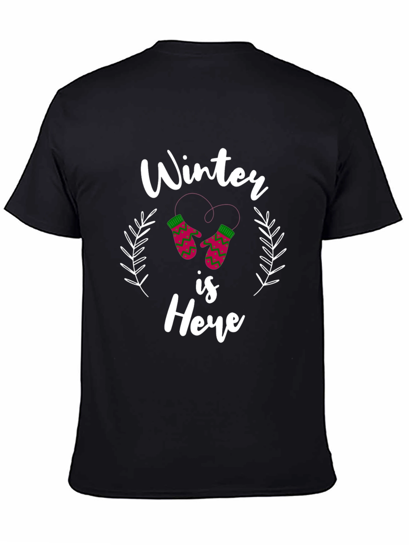Black Winter is Here Holiday Graphic T-Shirt view 4