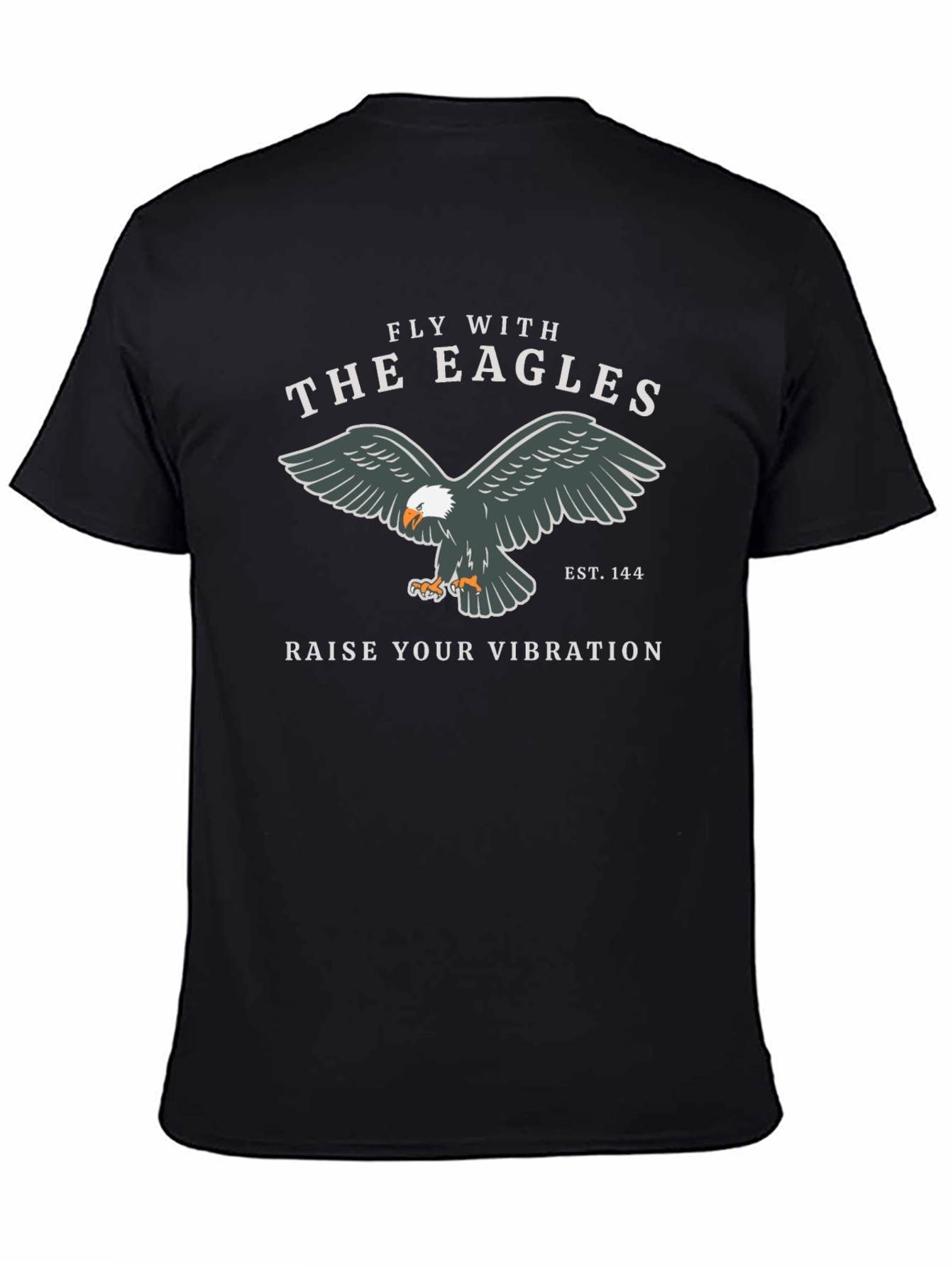 Black Fly with the Eagles Graphic T-Shirt - Premium Black Tee view 4