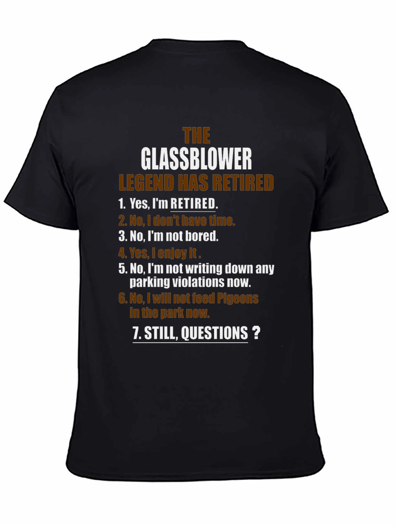 Black Glassblower Legend Retired T-Shirt - Funny Retirement Gift view 4