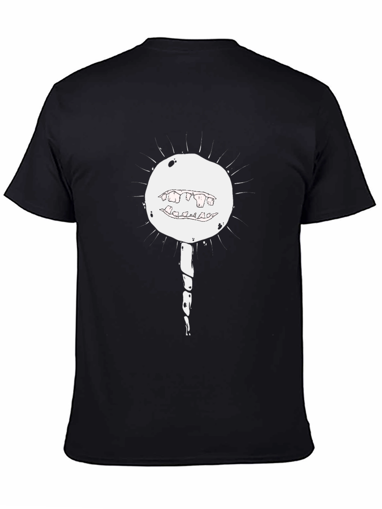Black Men's Black Graphic T-Shirt - Monster Lollipop Design view 4