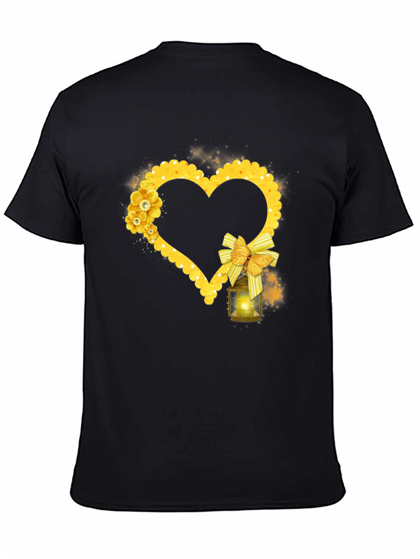 Black Heart Lantern Graphic Tee - Black view 4