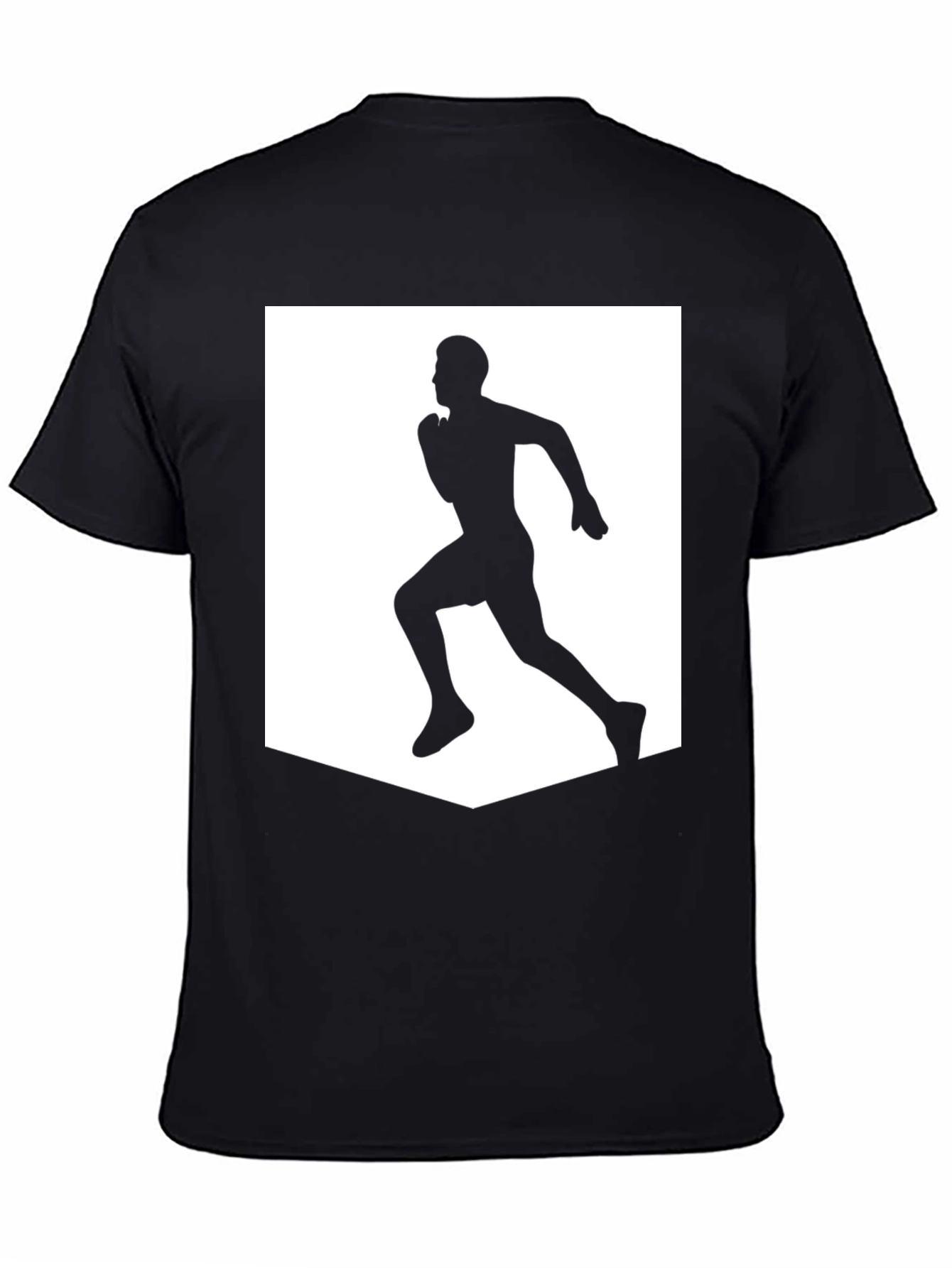 Black Men's Black Running Graphic Tee view 4