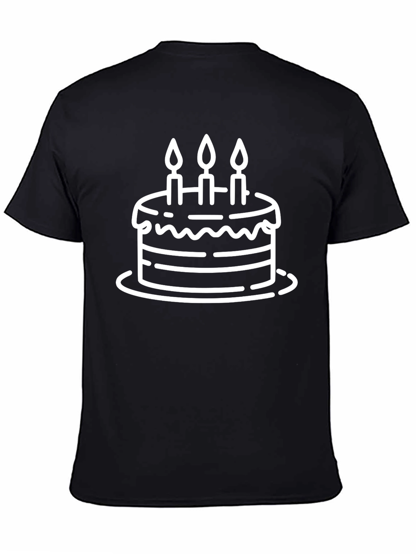 Black Birthday Cake Graphic Tee - Black Cotton T-Shirt view 4