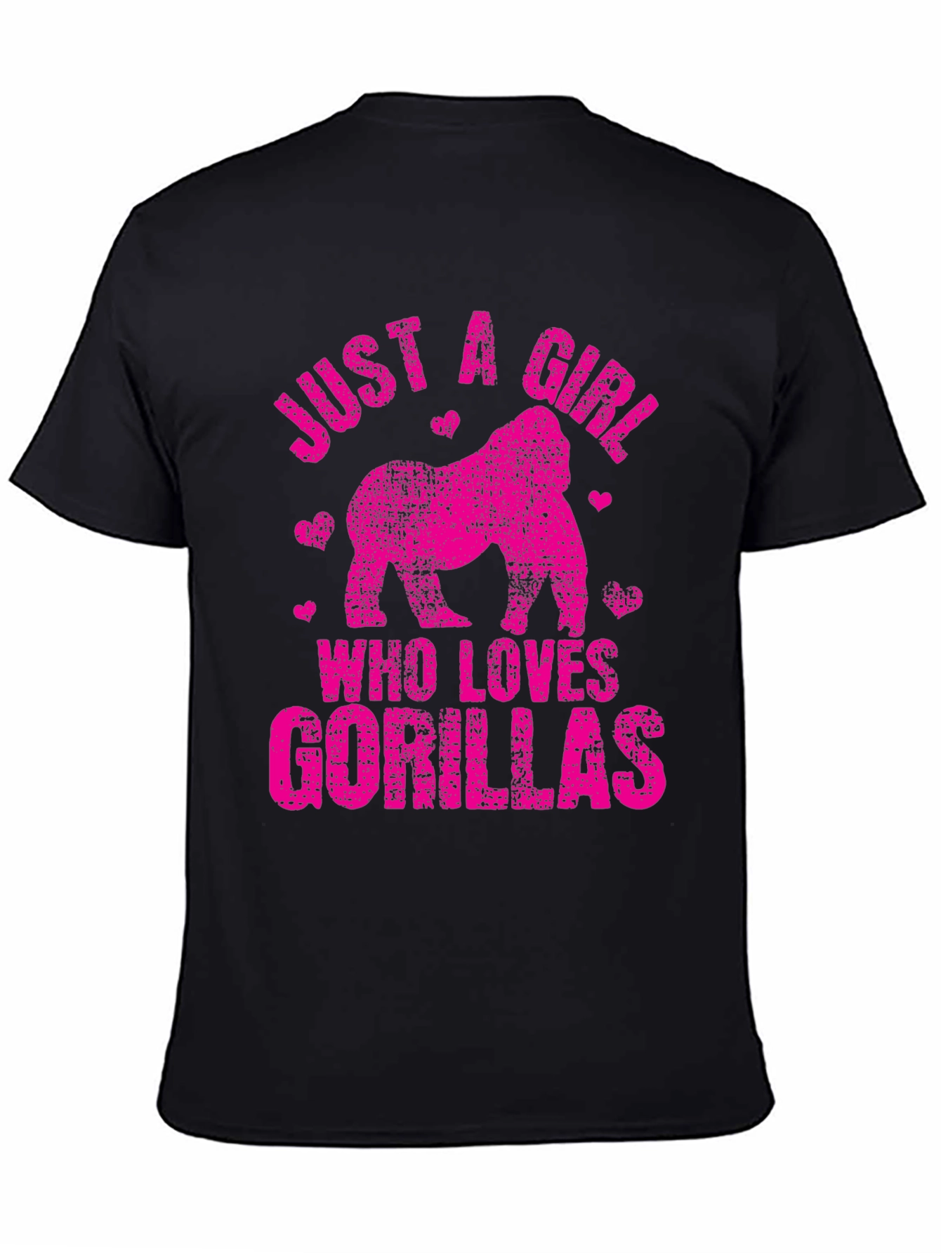 Black Gorilla Lover T-Shirt - Just a Girl Who Loves Gorillas! view 4