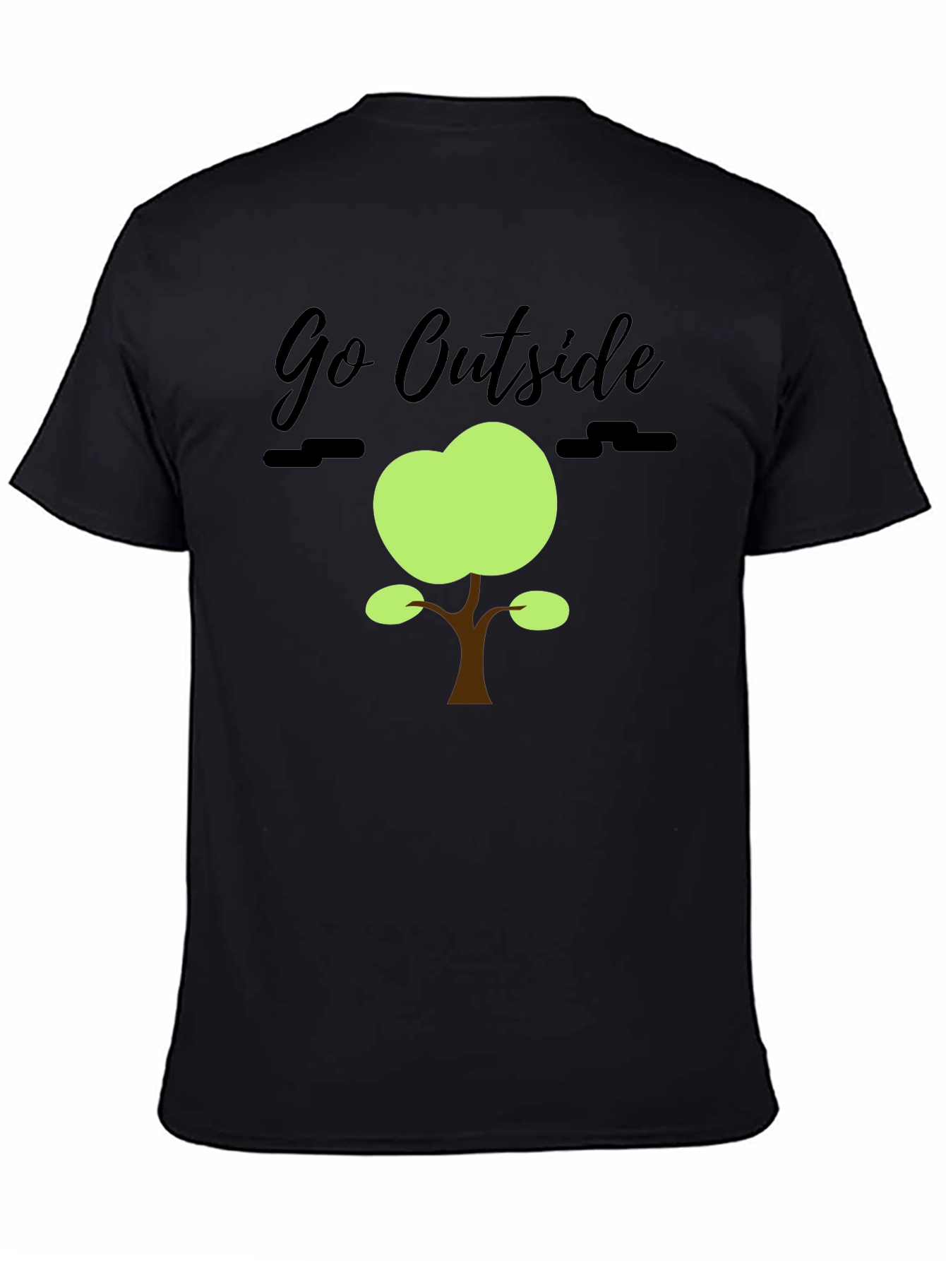 Black Go Outside Graphic Tee - Nature Inspired T-Shirt view 4