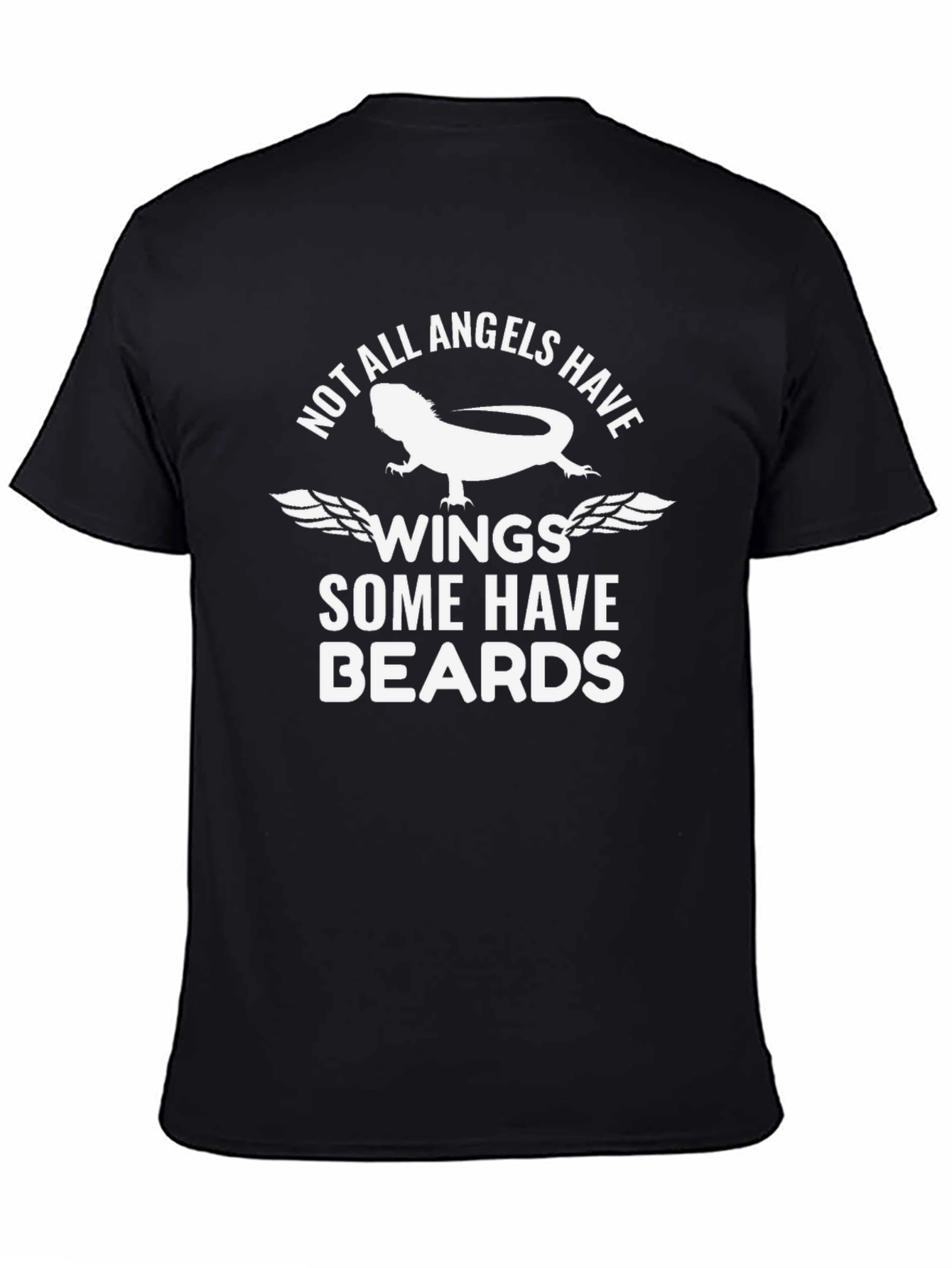 Black Bearded Dragon Angel Wings Graphic T-Shirt view 4
