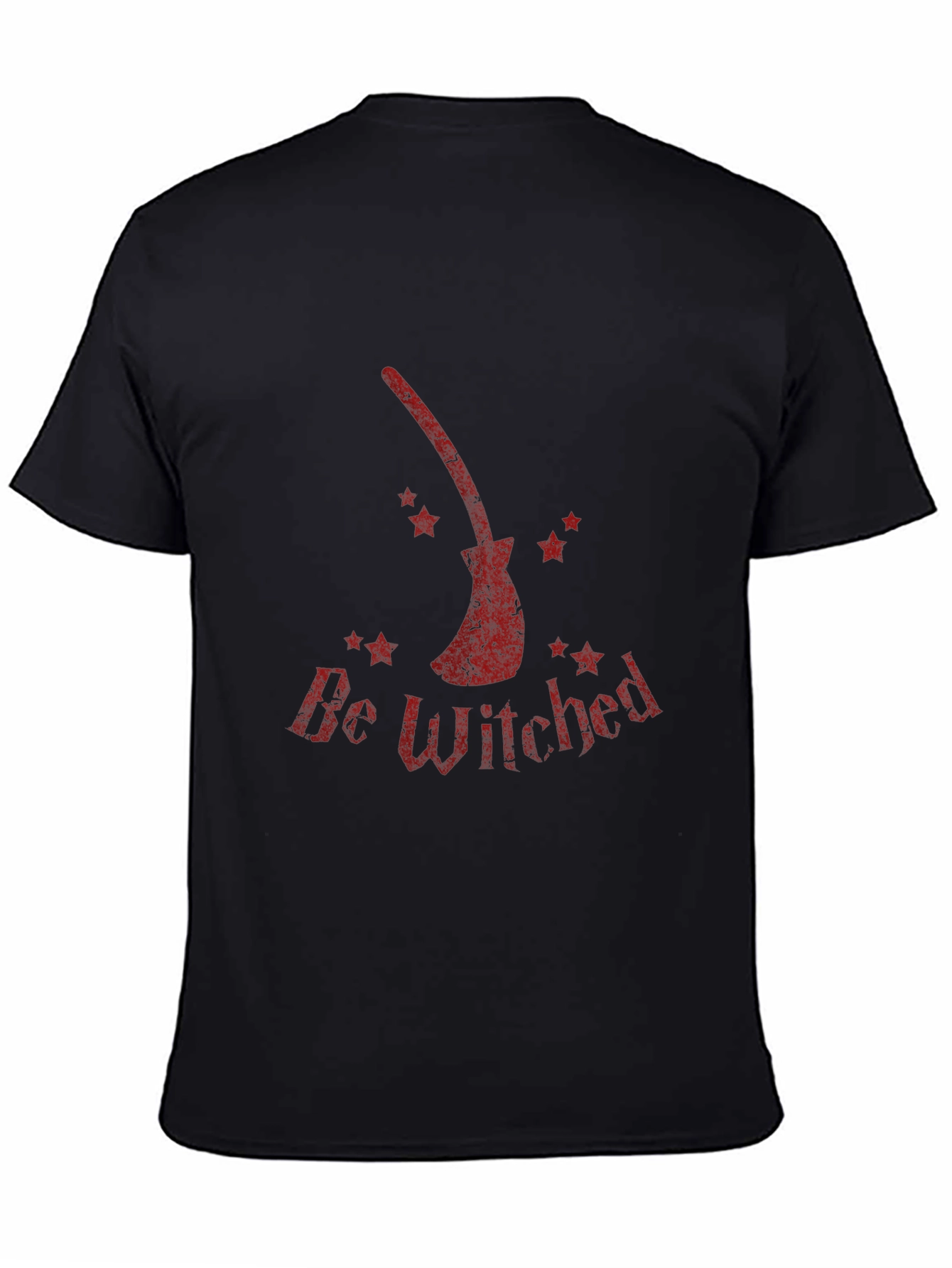 Black Be Witched T-Shirt - Halloween Broom Tee view 4