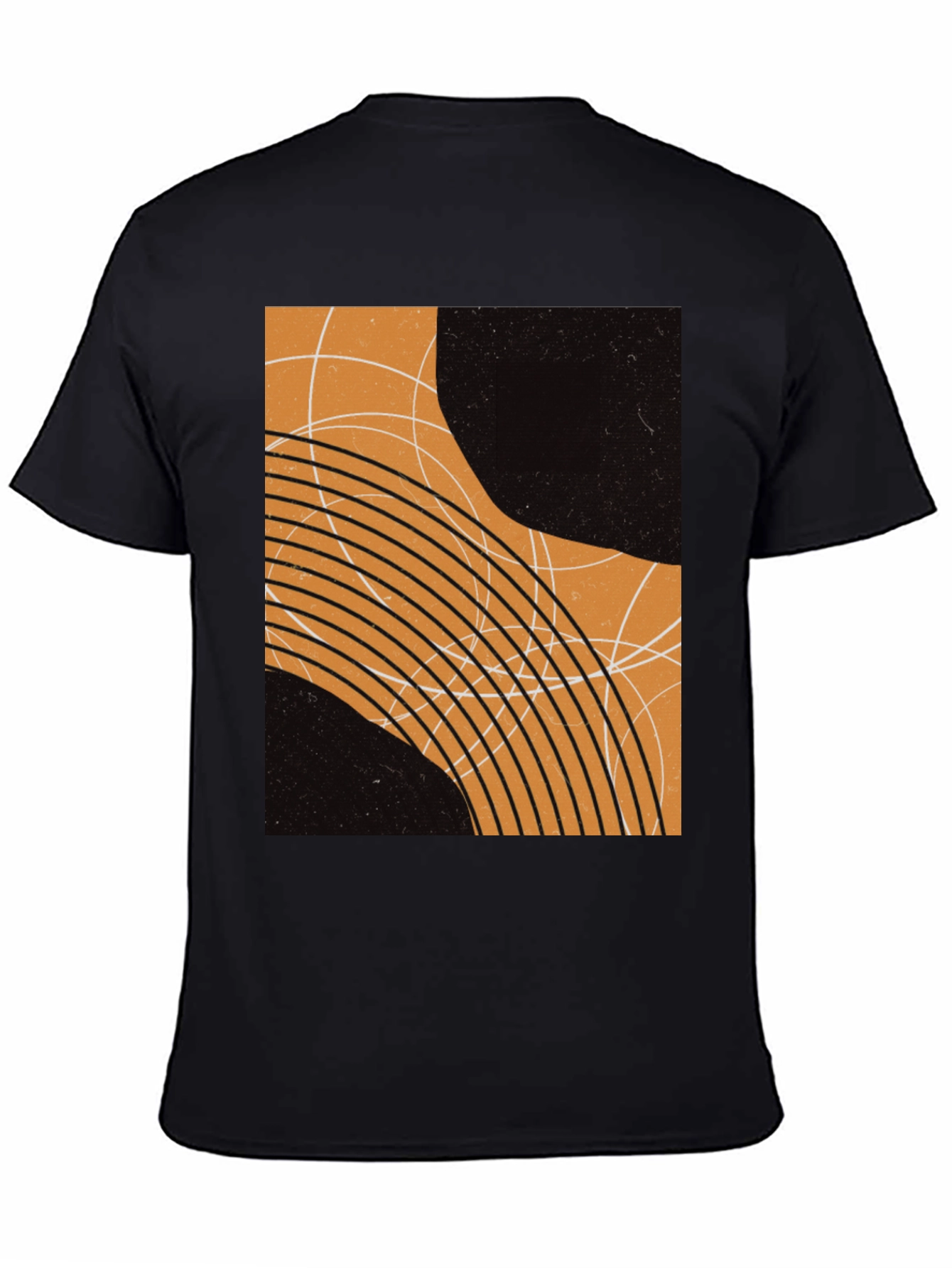 Black Abstract Graphic Print Black T-Shirt view 4