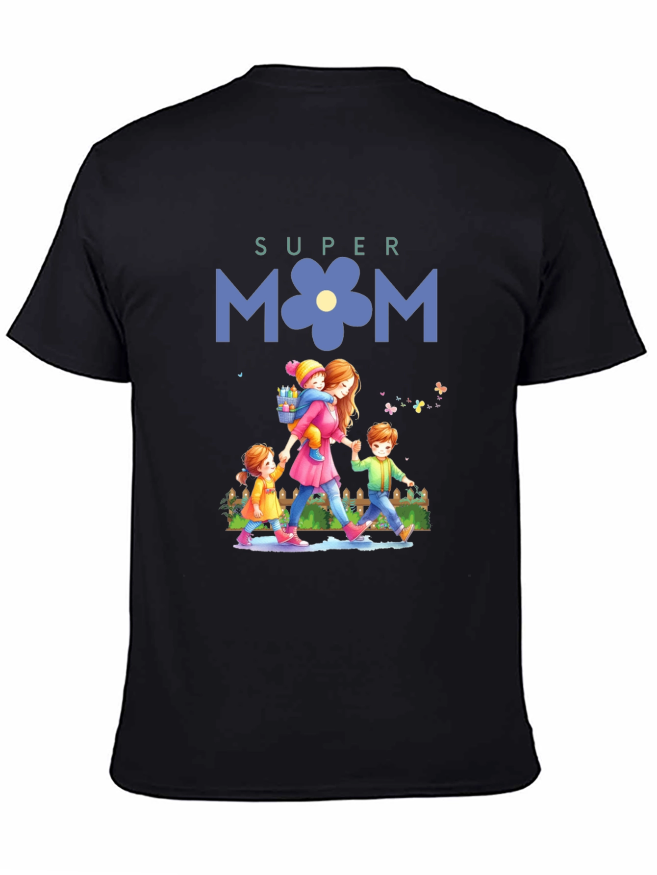 Black Super Mom T-Shirt - Mother's Day Gift view 4
