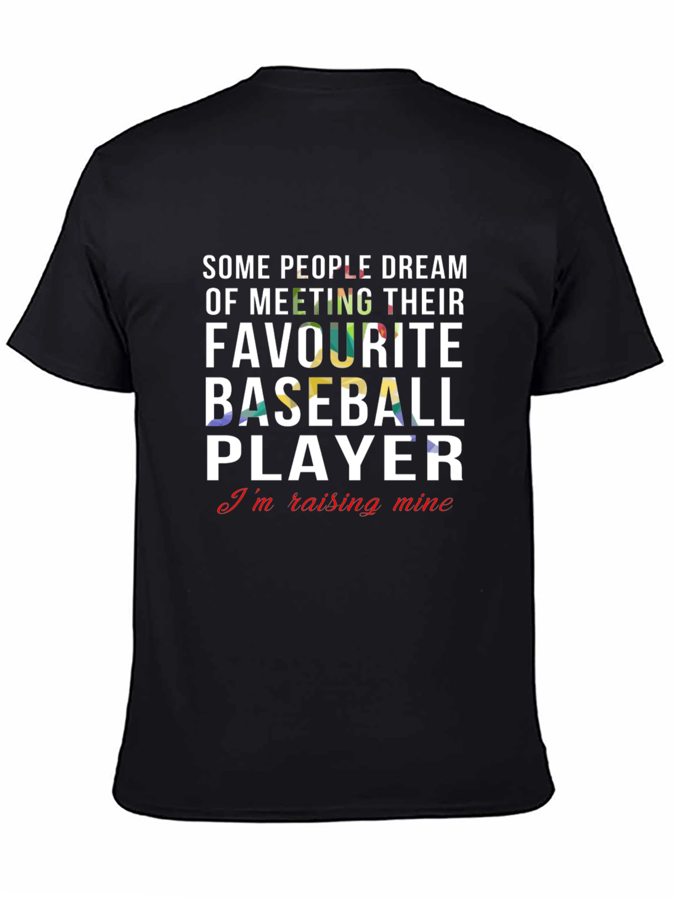 Black Baseball Player Raising Mine Tee view 4