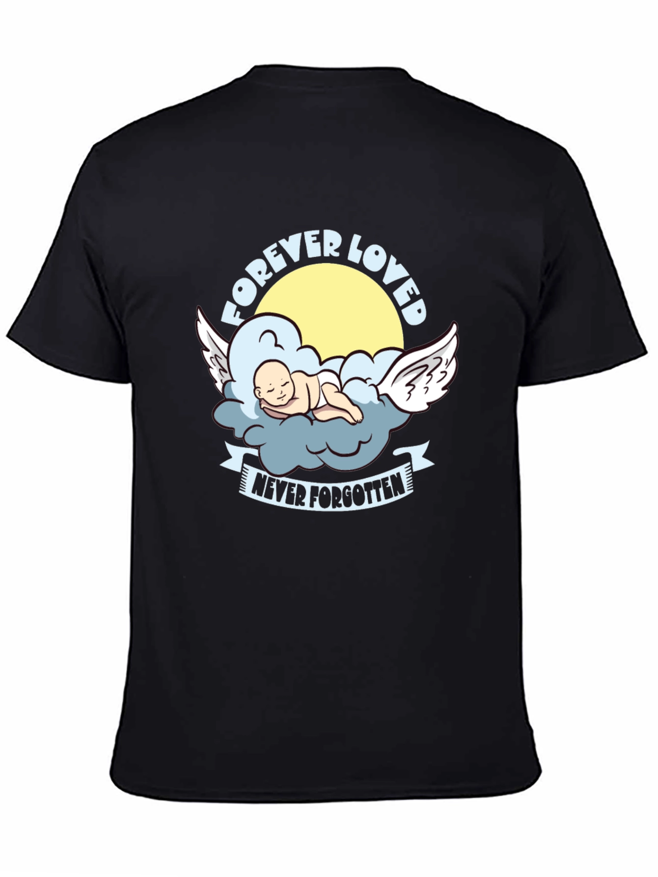 Black Forever Loved Baby Angel Graphic Tee view 4